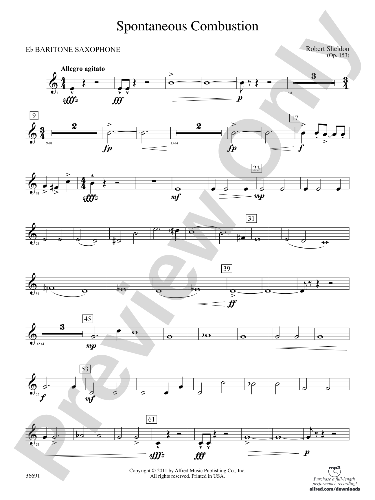 Spontaneous Combustion: E-flat Baritone Saxophone