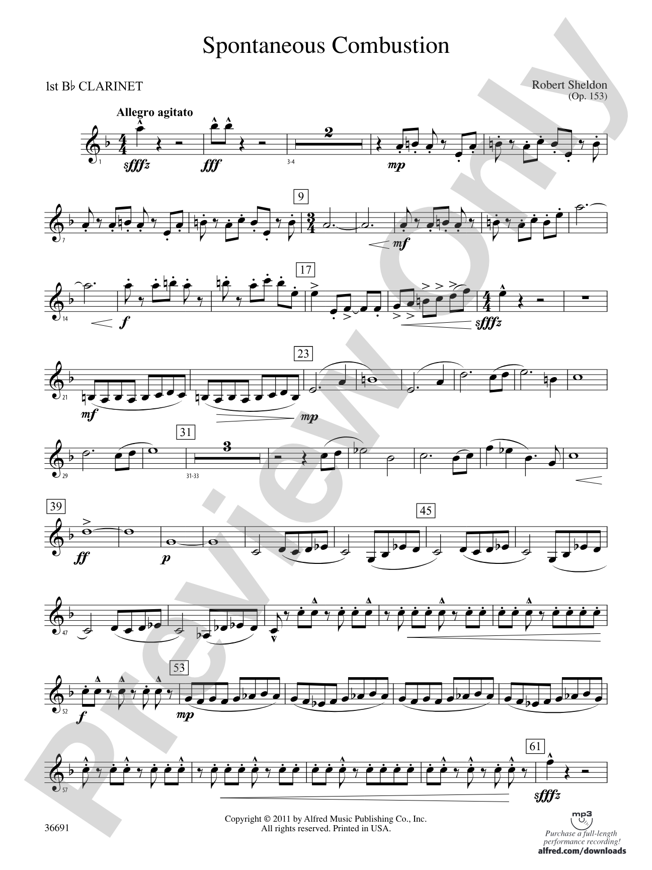 Spontaneous Combustion: 1st B-flat Clarinet