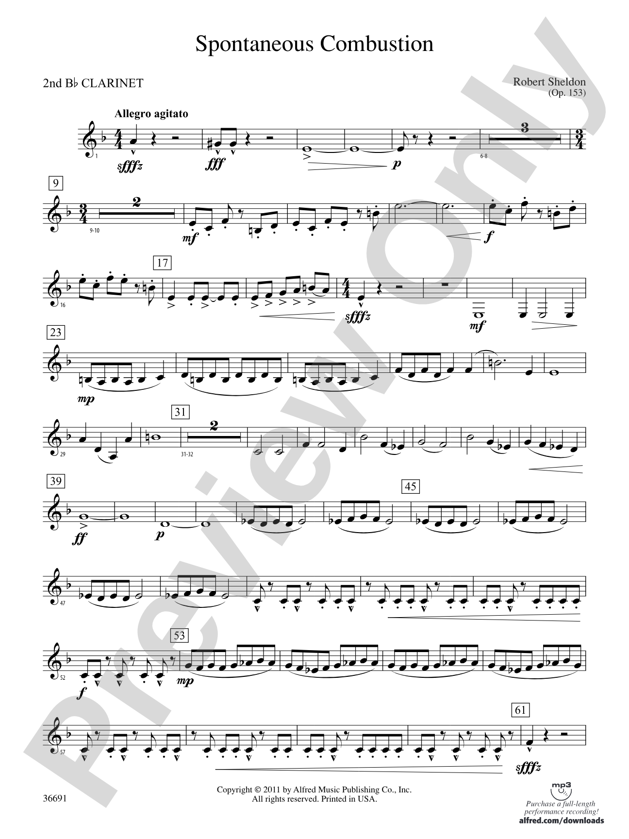Spontaneous Combustion: 2nd B-flat Clarinet