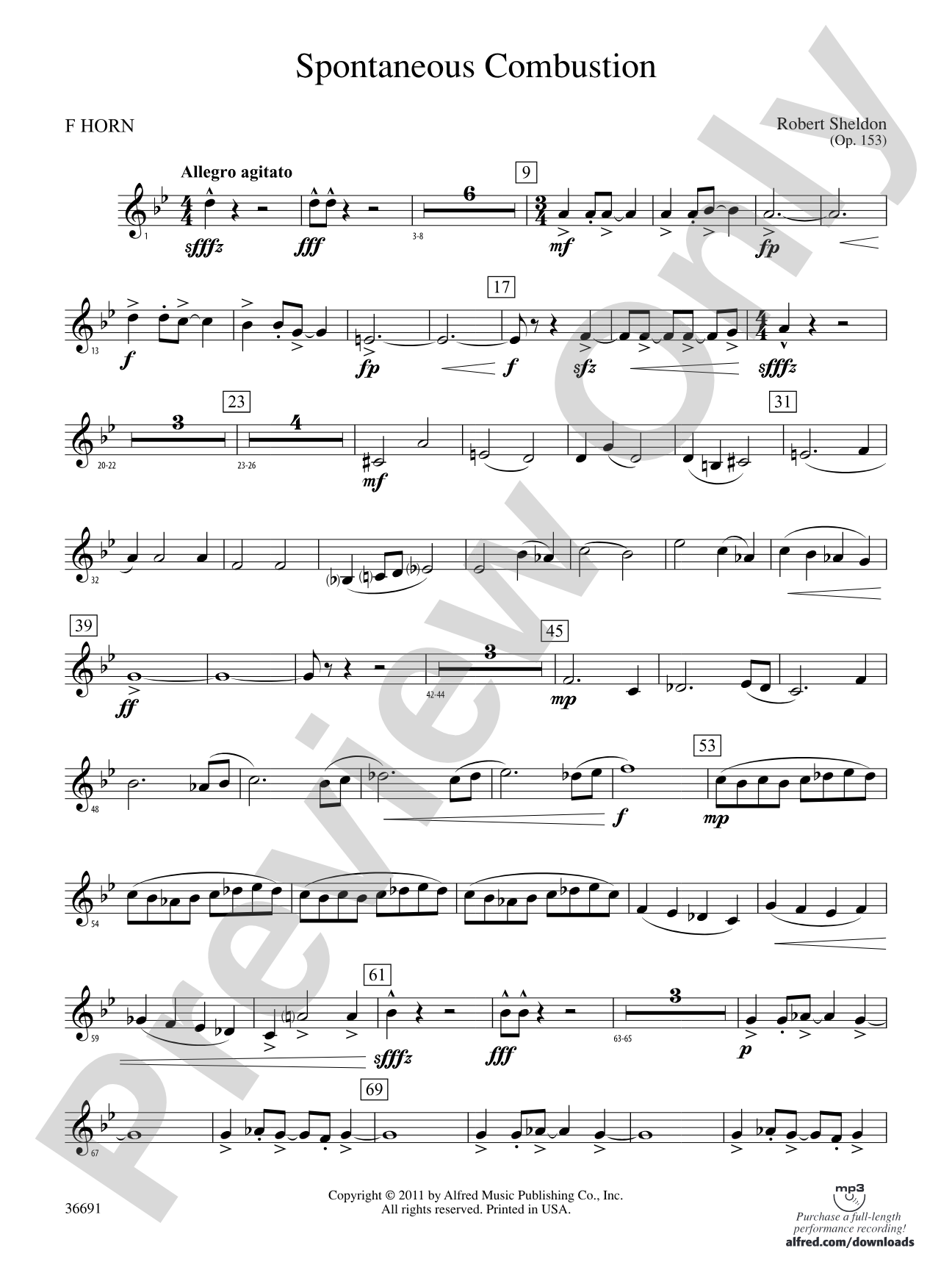 Spontaneous Combustion: 1st F Horn