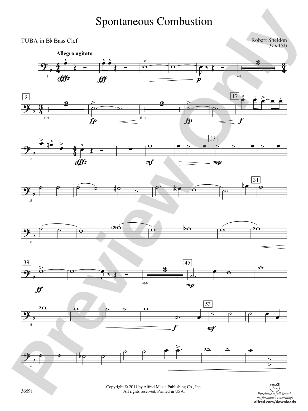 Spontaneous Combustion: (wp) B-flat Tuba B.C.