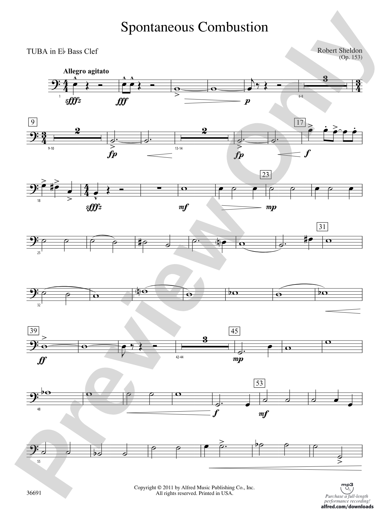 Spontaneous Combustion: (wp) E-flat Tuba B.C.