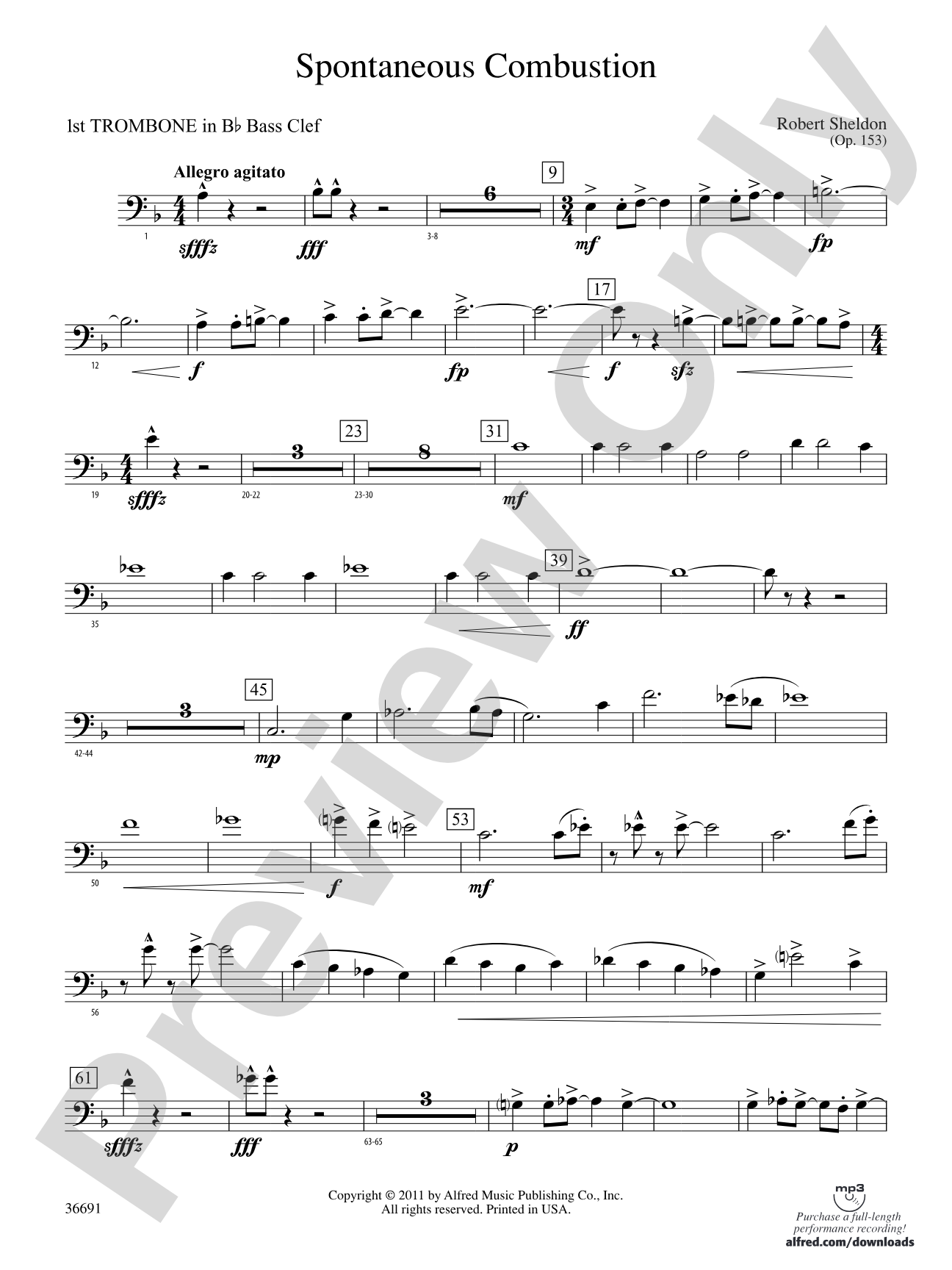 Spontaneous Combustion: (wp) 1st B-flat Trombone B.C.