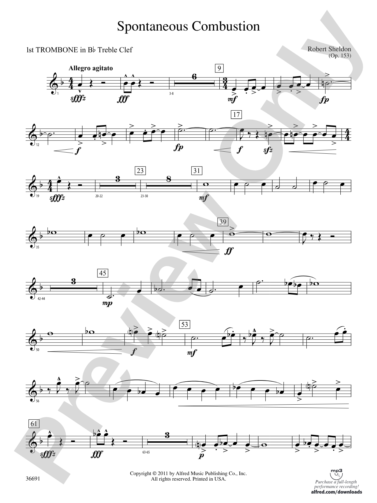 Spontaneous Combustion: (wp) 1st B-flat Trombone T.C.