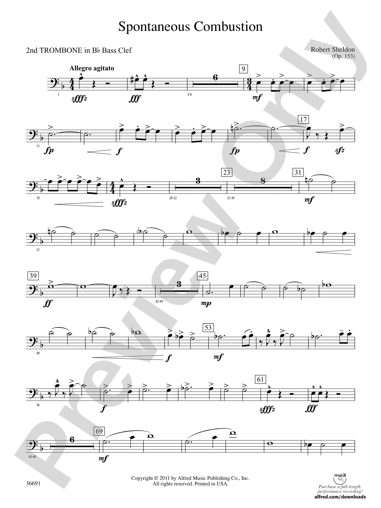 Spontaneous Combustion: (wp) 2nd B-flat Trombone B.C.
