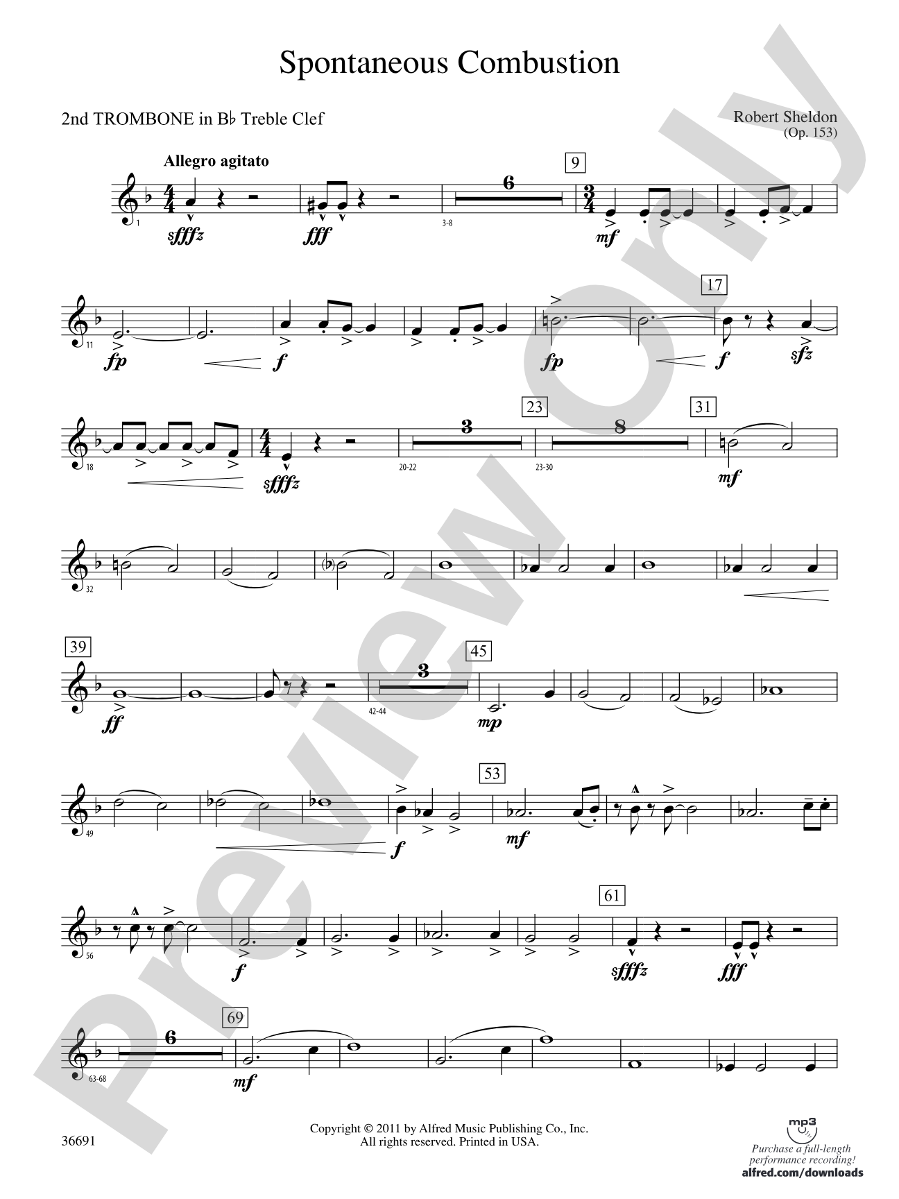 Spontaneous Combustion: (wp) 2nd B-flat Trombone T.C.