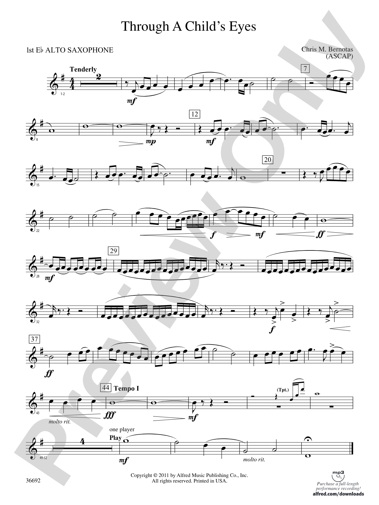 Through a Child's Eyes: E-flat Alto Saxophone