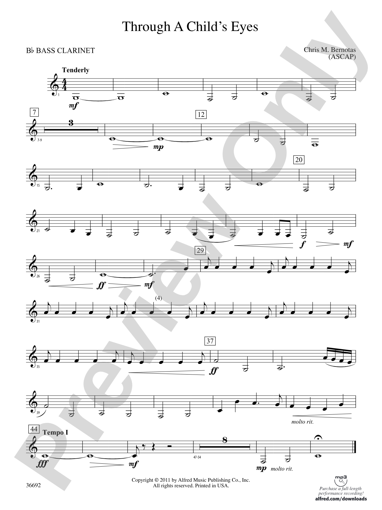 Through a Child's Eyes: B-flat Bass Clarinet