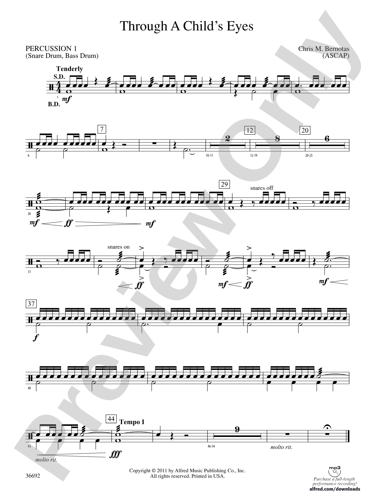 Through a Child's Eyes: 1st Percussion