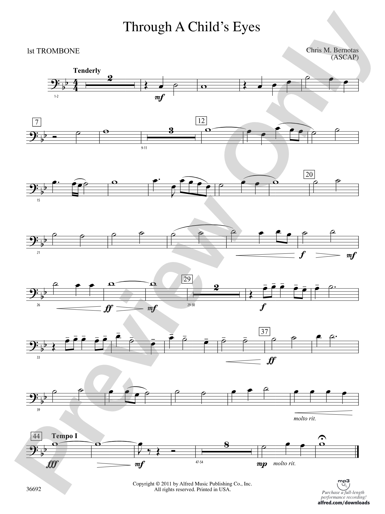 Through a Child's Eyes: 1st Trombone