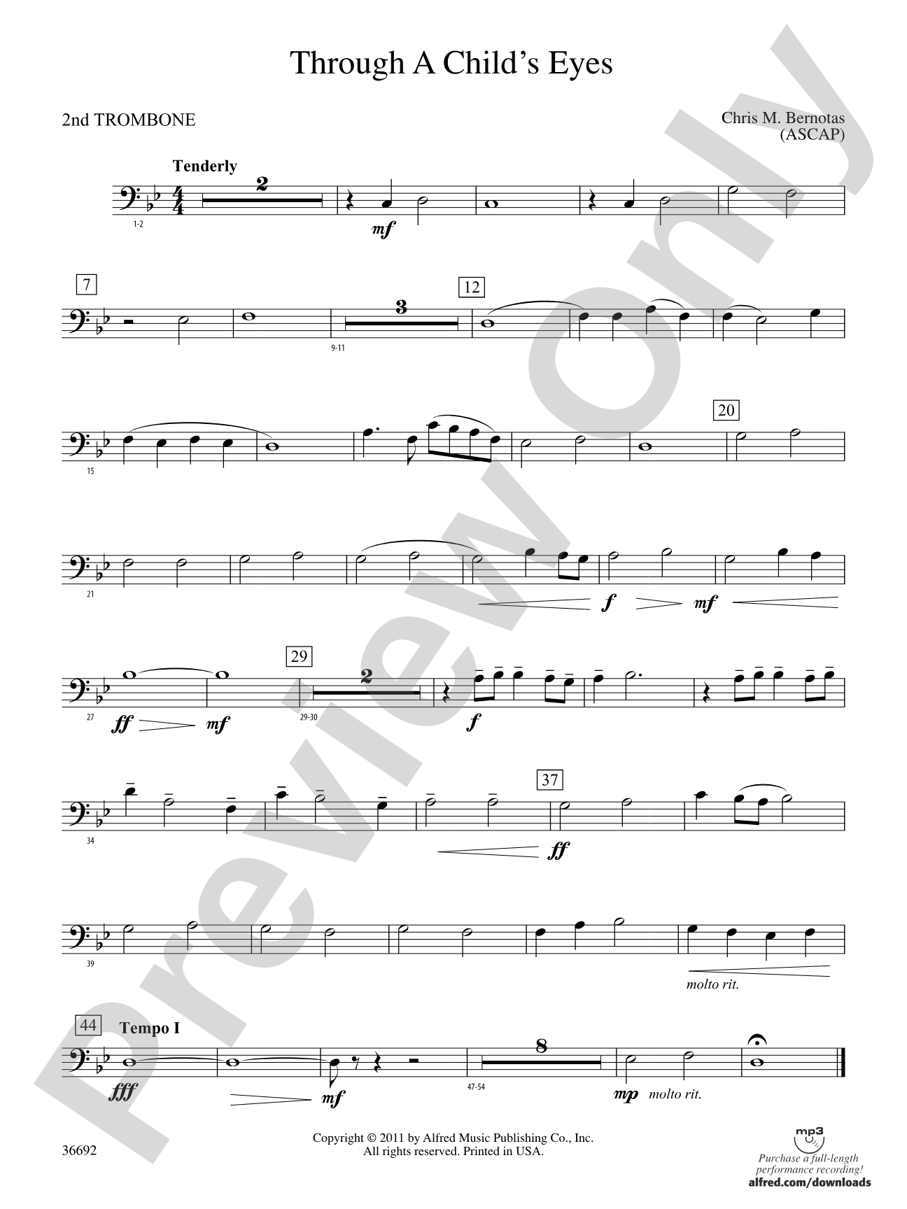 Through a Child's Eyes: 2nd Trombone