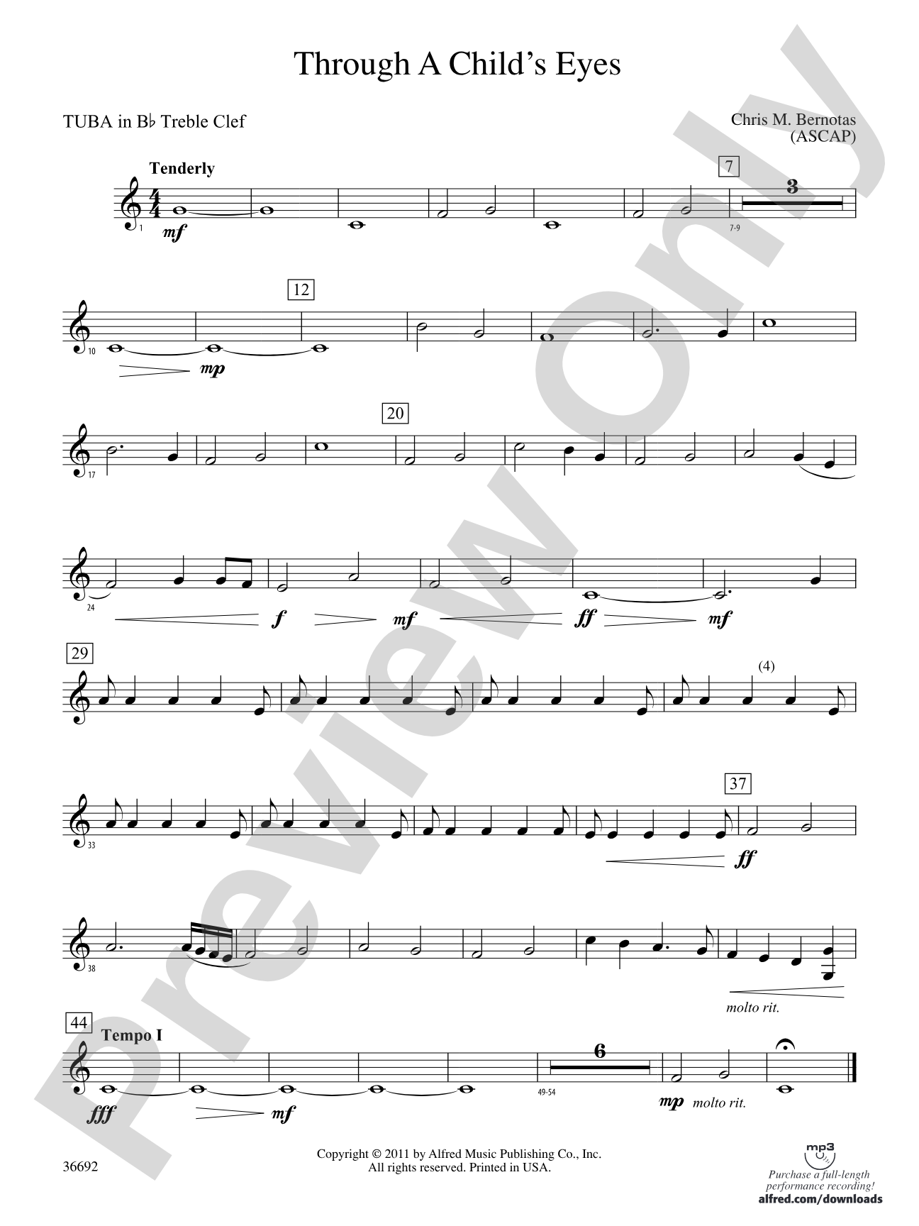Through a Child's Eyes: (wp) B-flat Tuba T.C.