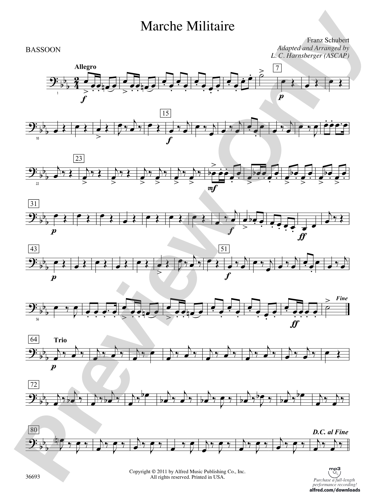 Marche Militaire: Bassoon