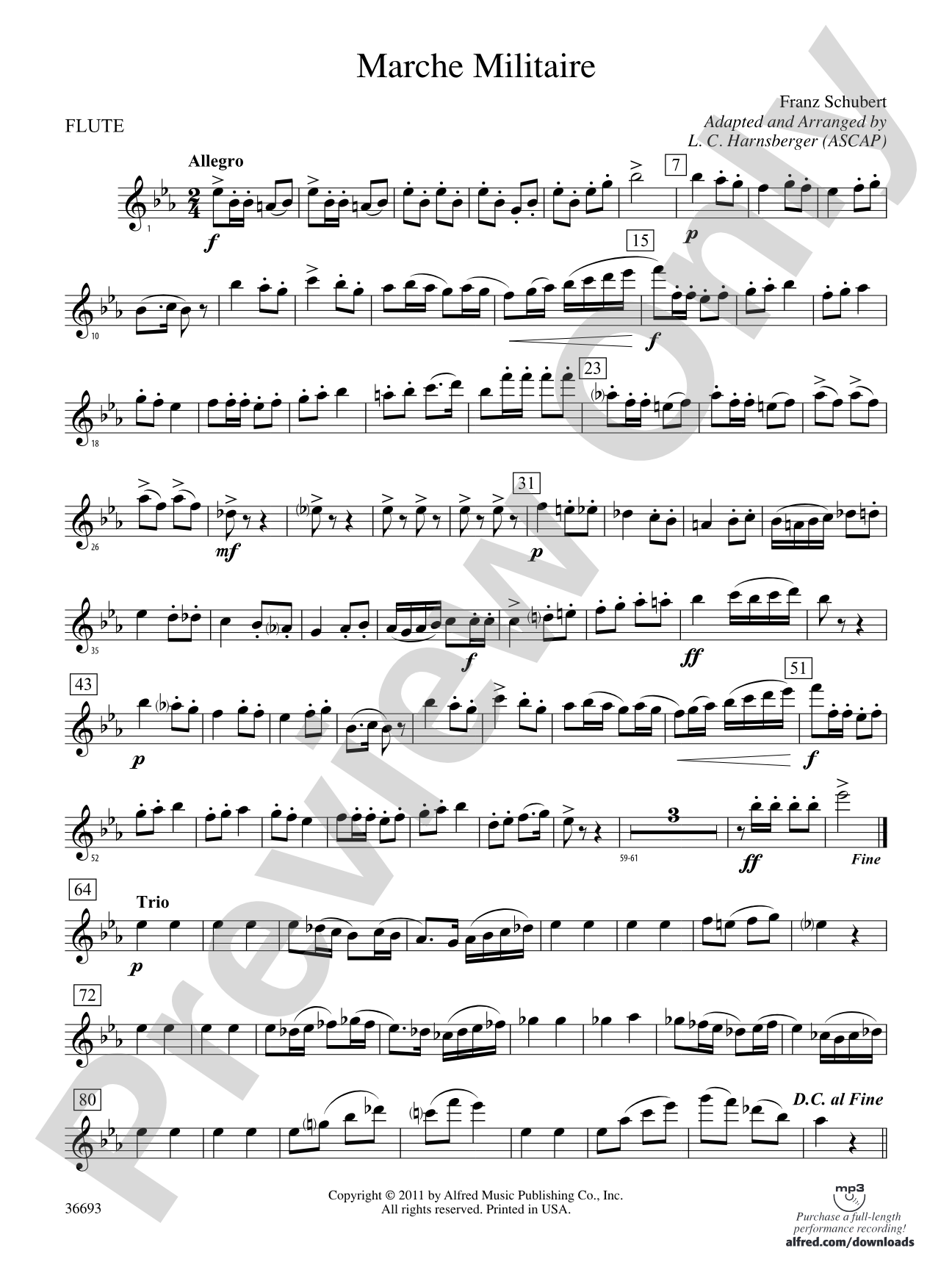 Marche Militaire: Flute