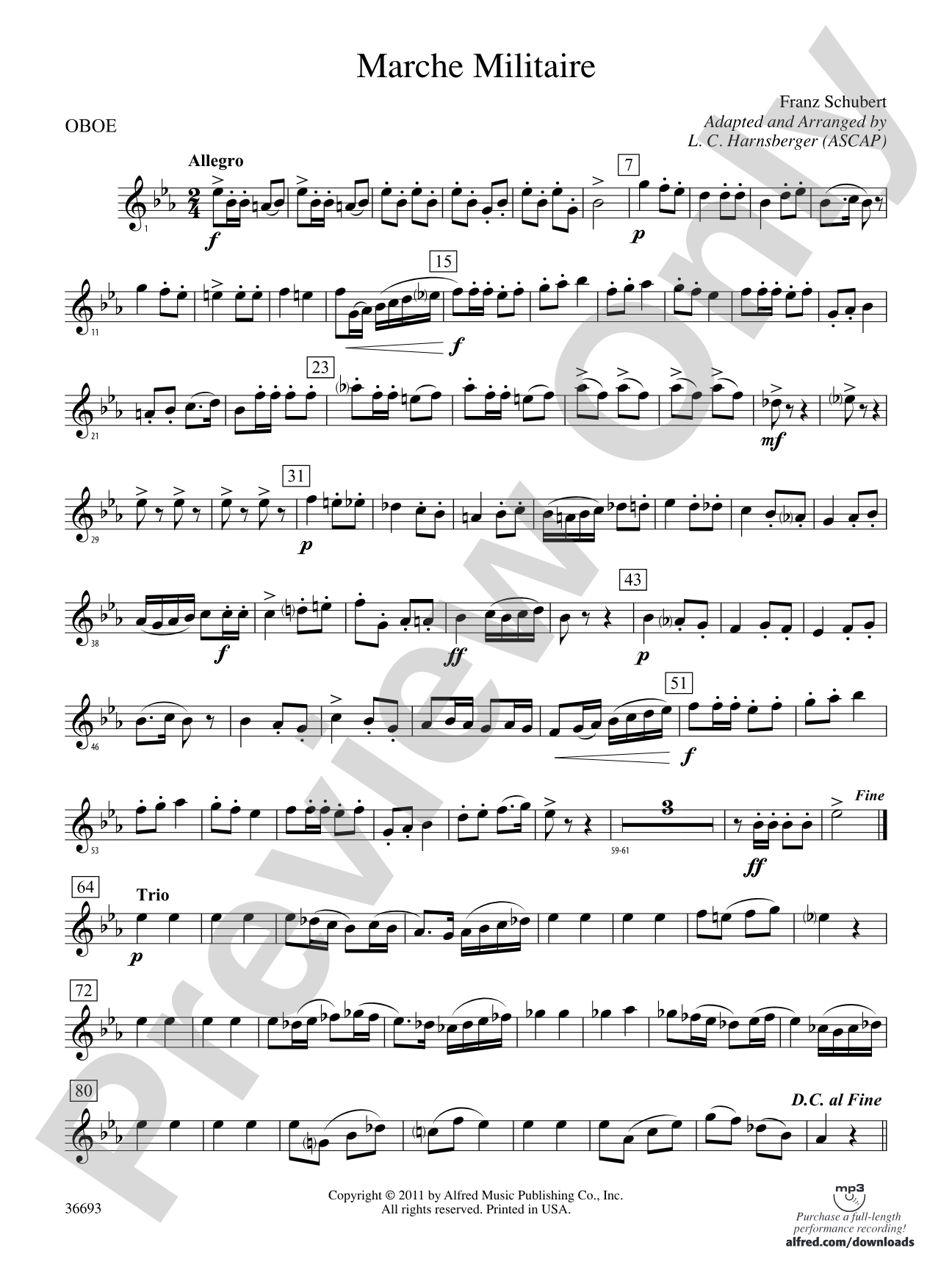 Marche Militaire: Oboe