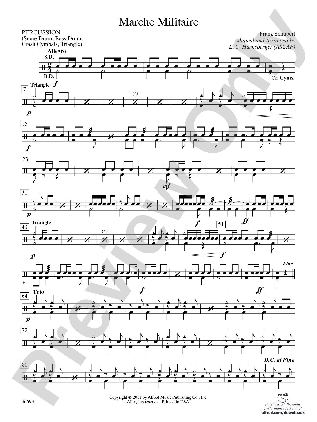 Marche Militaire: 1st Percussion