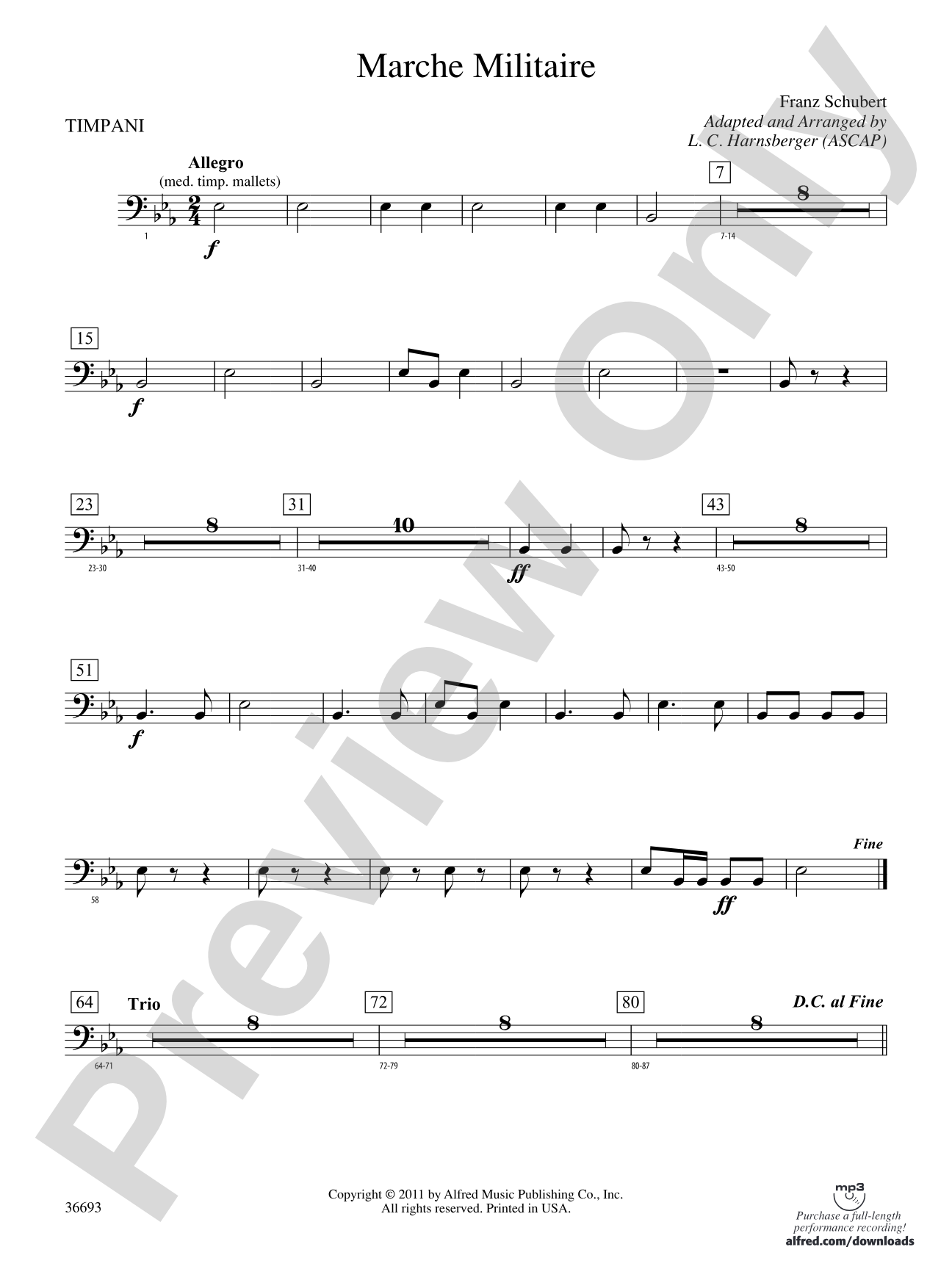 Marche Militaire: Timpani