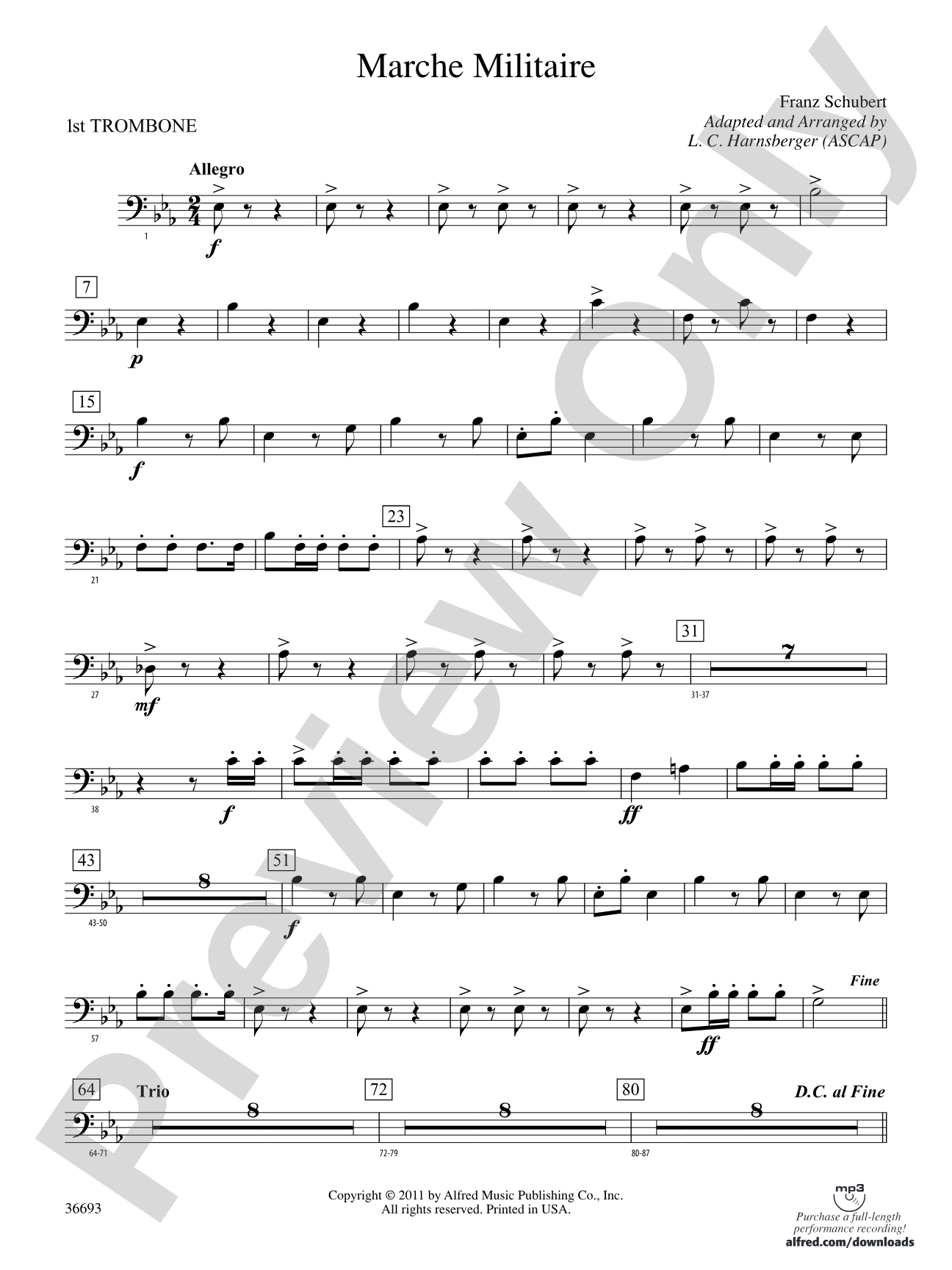 Marche Militaire: 1st Trombone