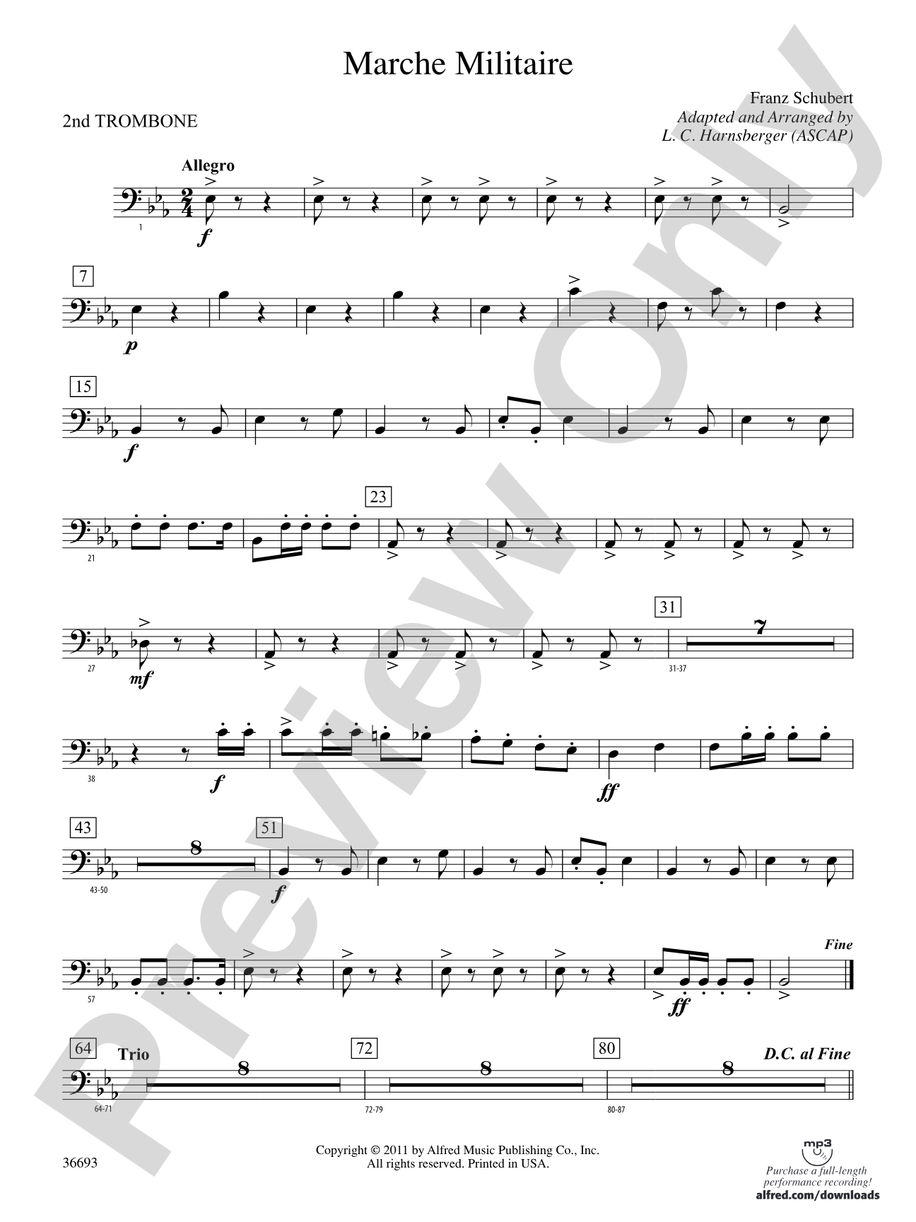 Marche Militaire: 2nd Trombone