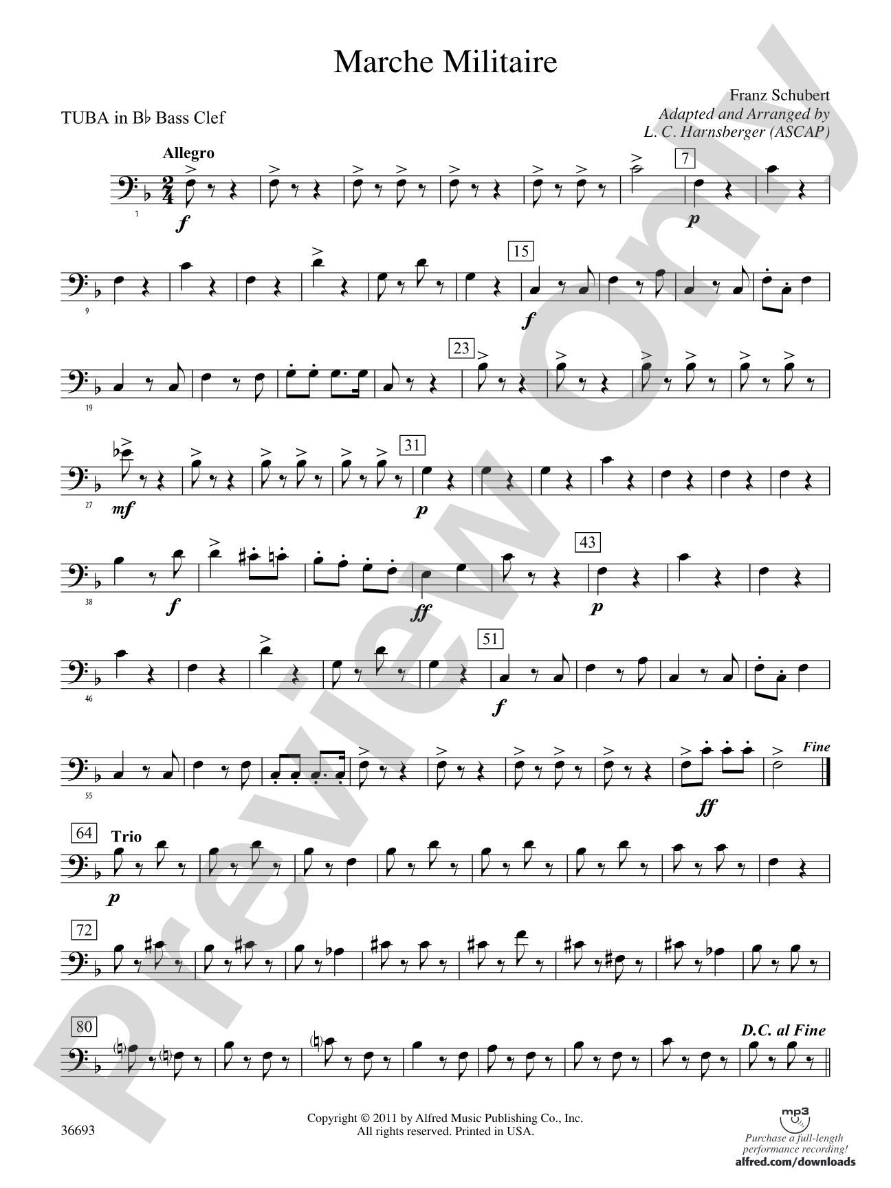 Marche Militaire: (wp) B-flat Tuba B.C.