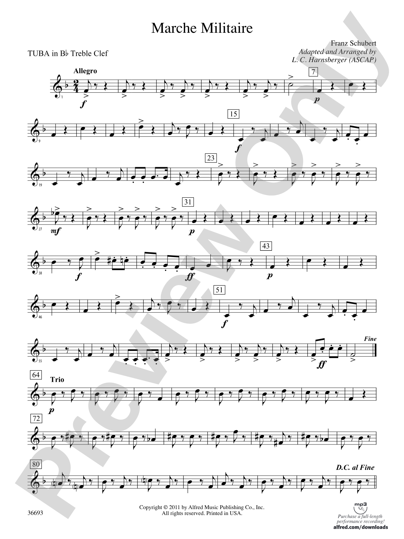 Marche Militaire: (wp) B-flat Tuba T.C.