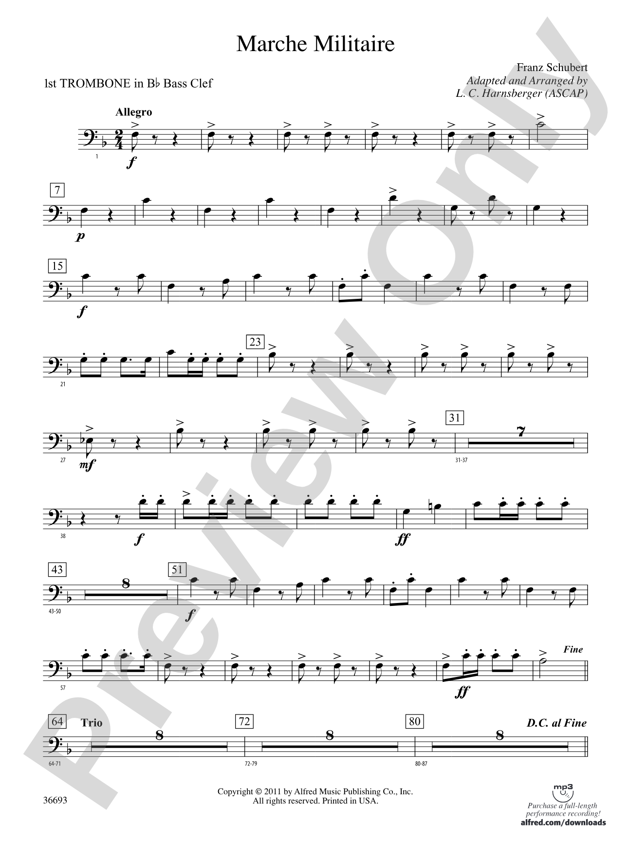 Marche Militaire: (wp) 1st B-flat Trombone B.C.