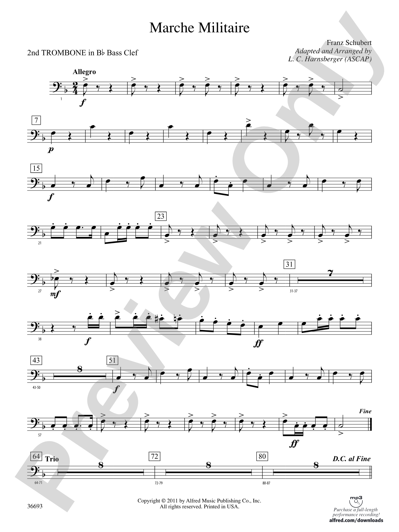 Marche Militaire: (wp) 2nd B-flat Trombone B.C.