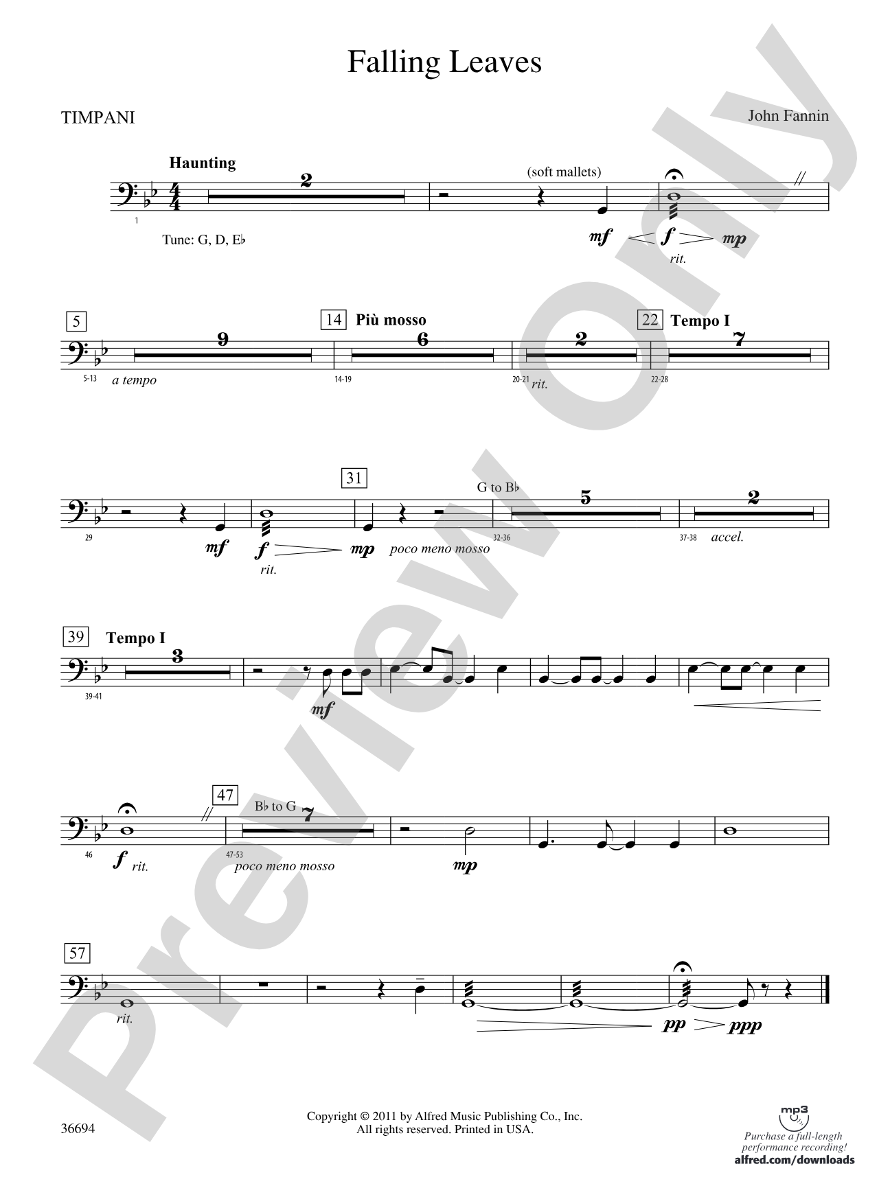 Falling Leaves: Timpani