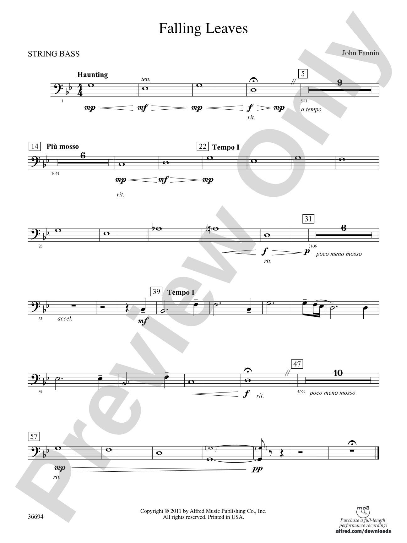 Falling Leaves: (wp) String Bass