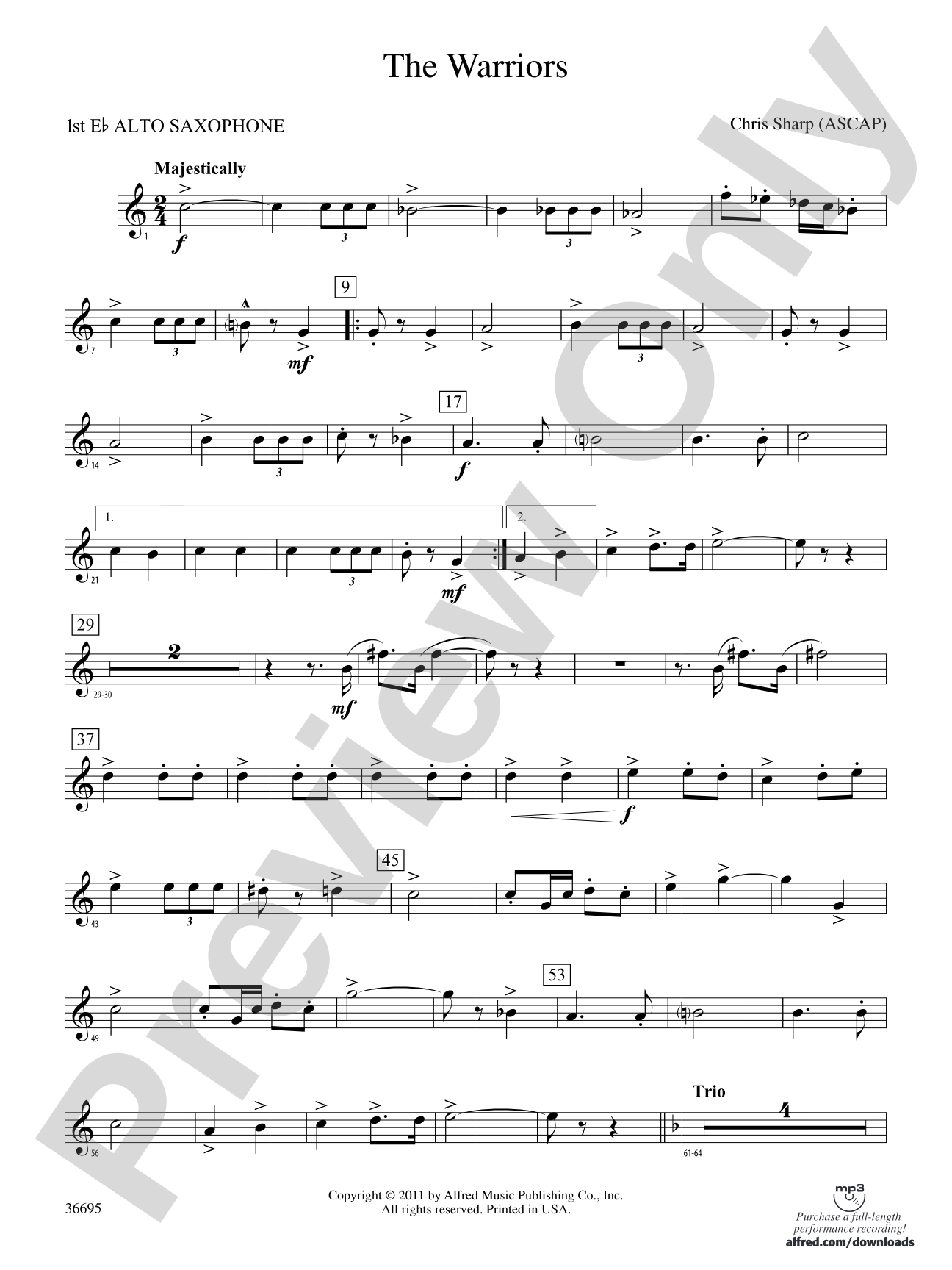 The Warriors: E-flat Alto Saxophone