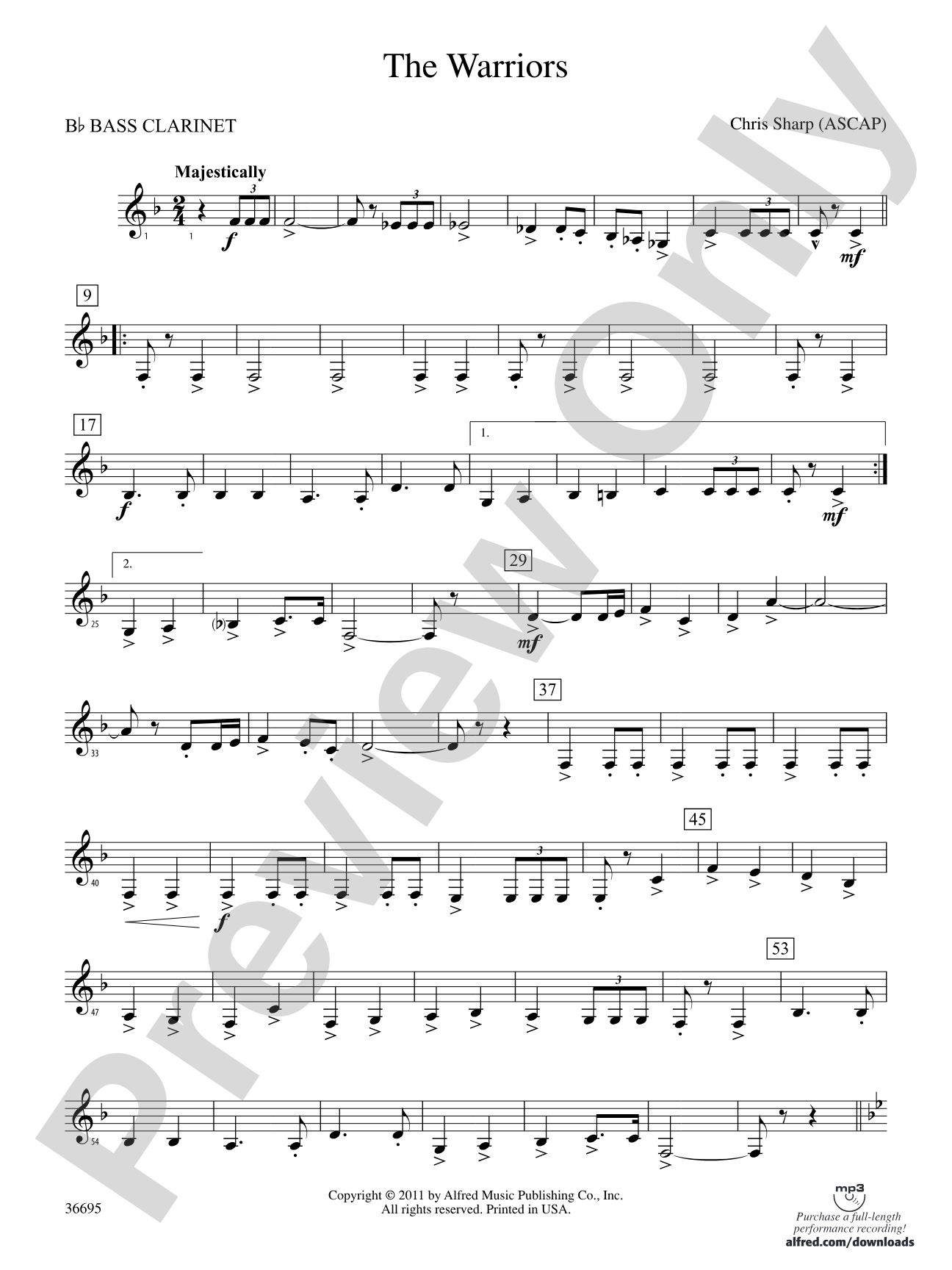 The Warriors: B-flat Bass Clarinet