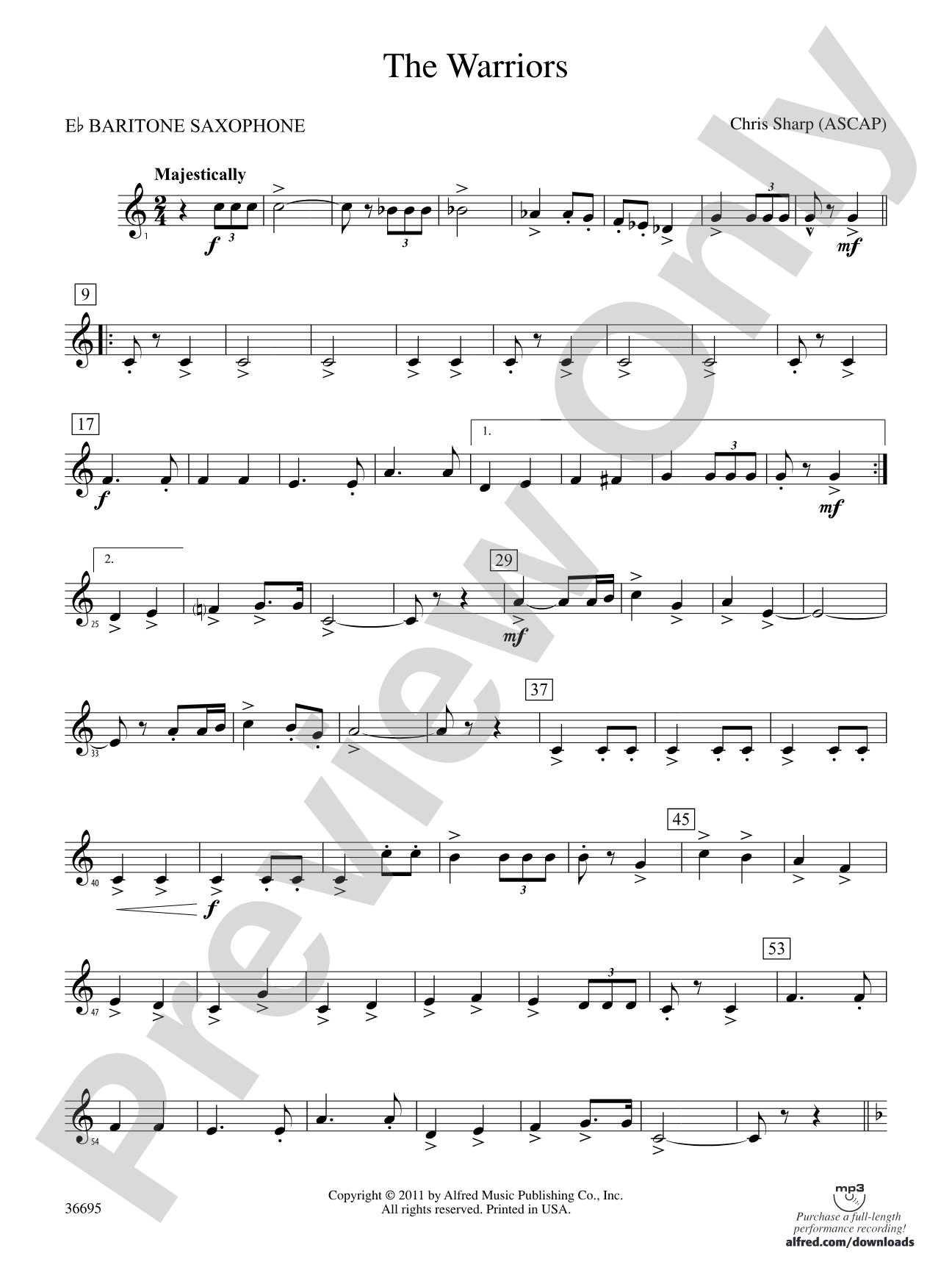 The Warriors: E-flat Baritone Saxophone