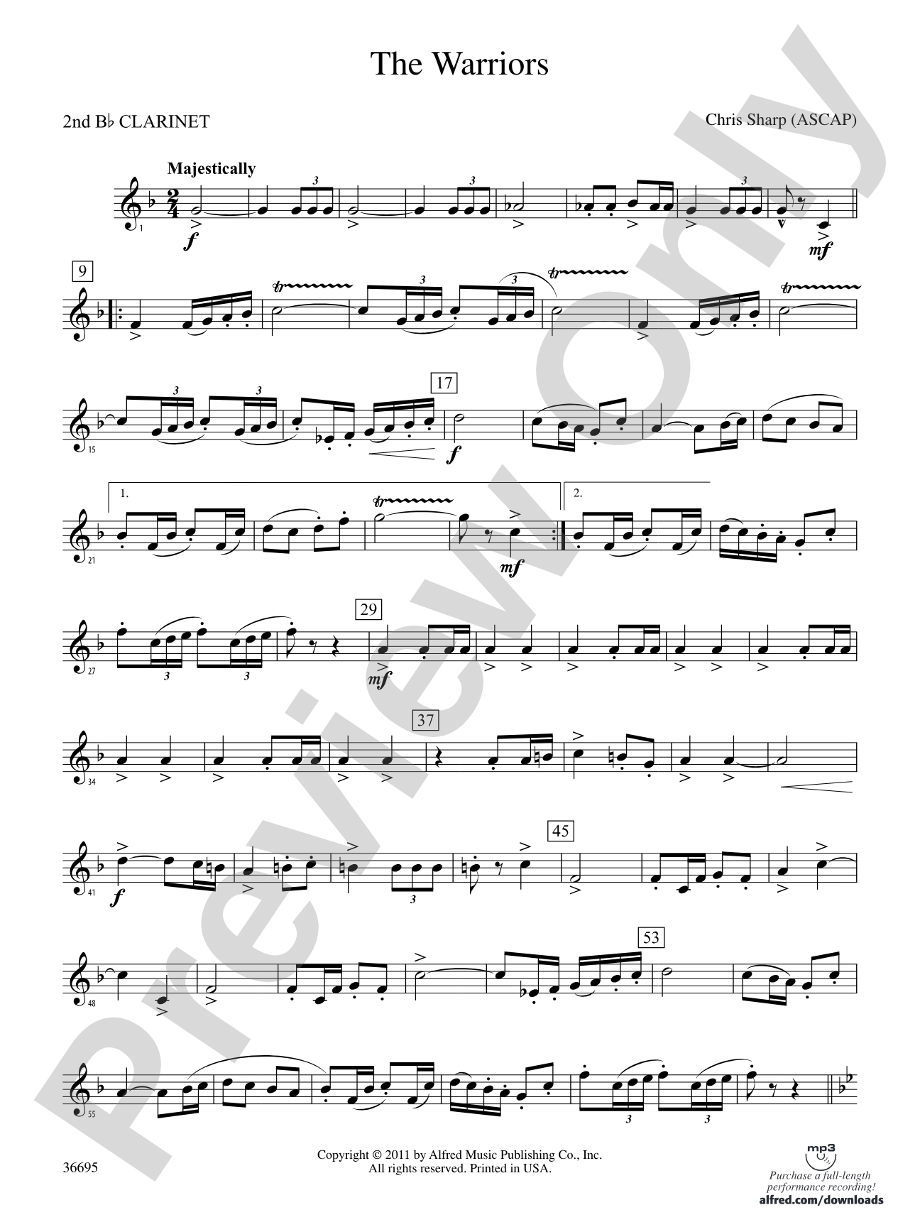 The Warriors: 2nd B-flat Clarinet