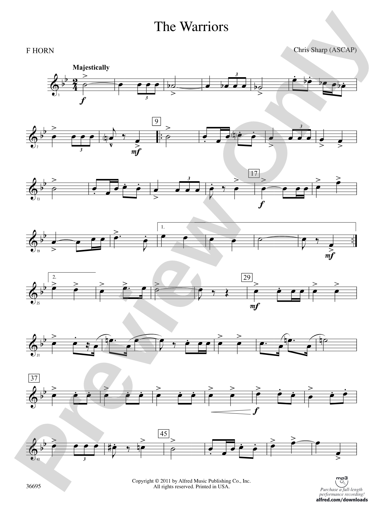 The Warriors: 1st F Horn