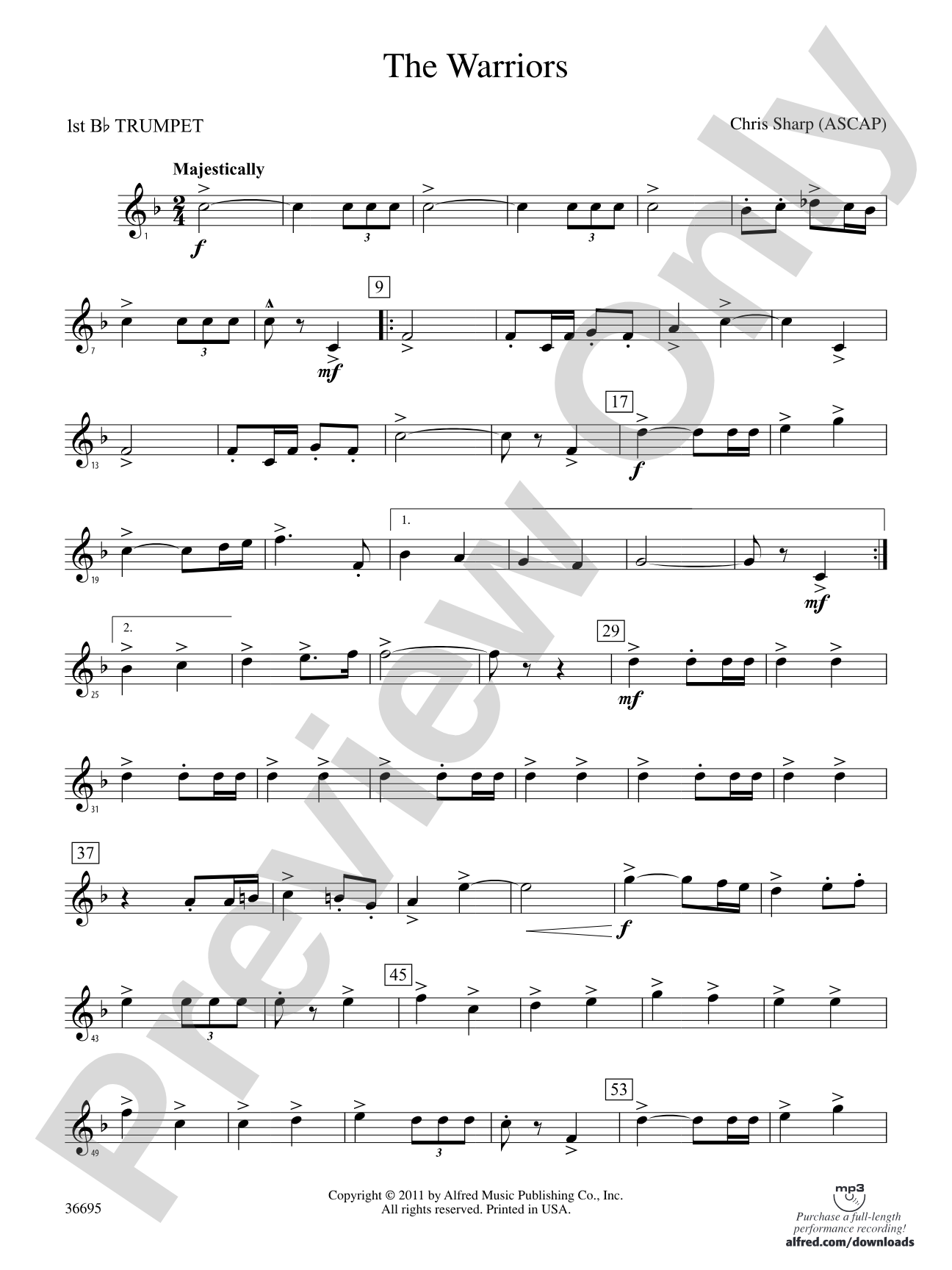 The Warriors: 1st B-flat Trumpet