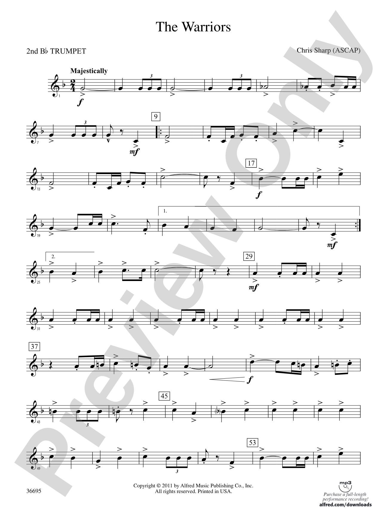 The Warriors: 2nd B-flat Trumpet