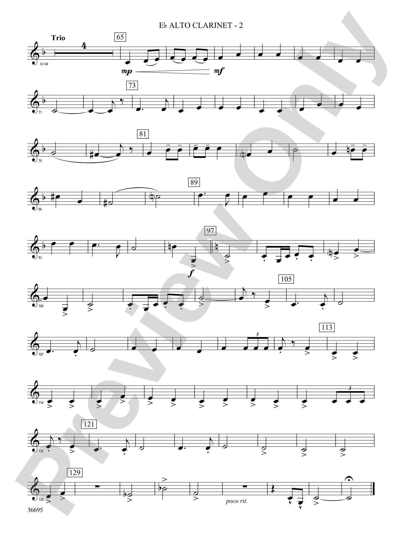 The Warriors: (wp) E-flat Alto Clarinet