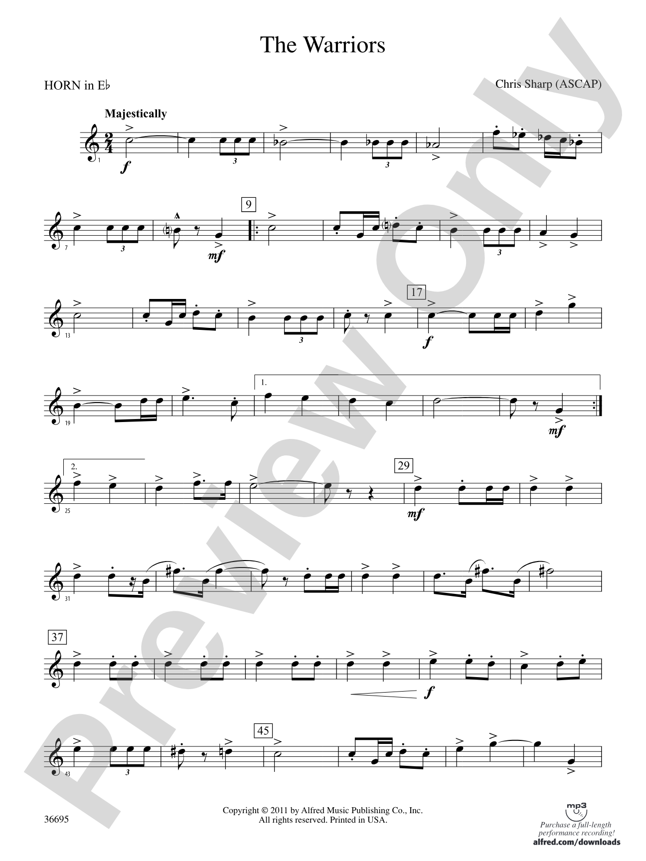 The Warriors: (wp) 1st Horn in E-flat