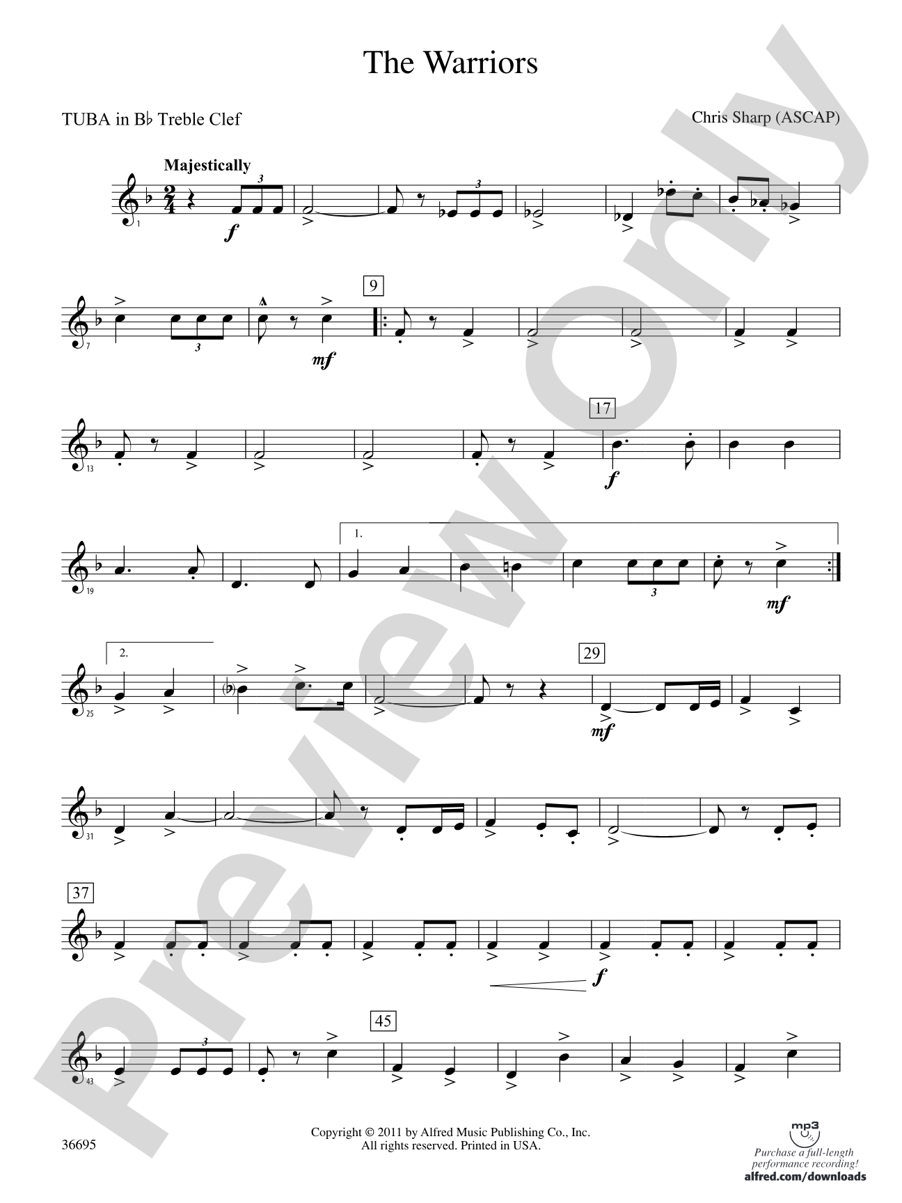 The Warriors: (wp) B-flat Tuba T.C.