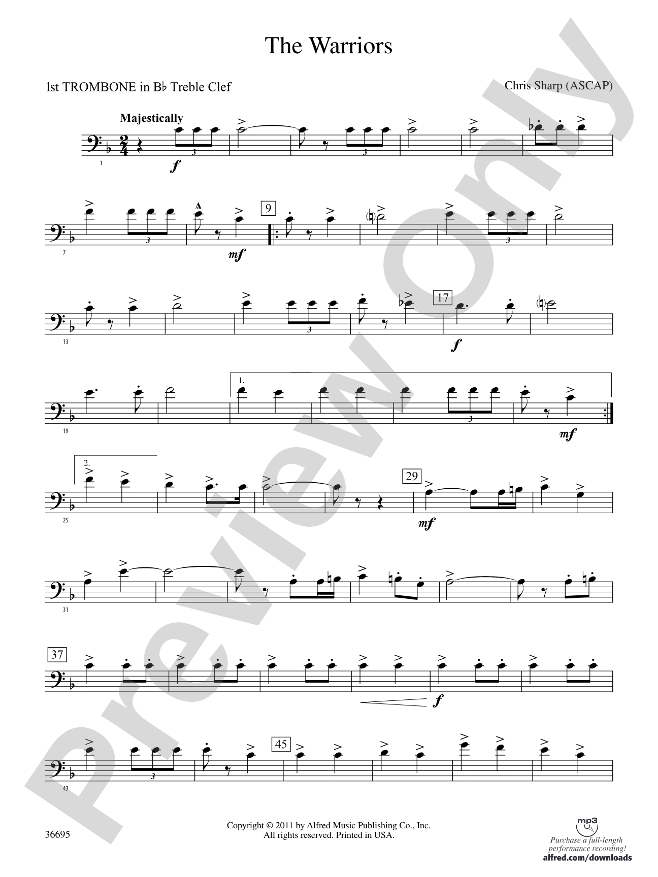 The Warriors: (wp) 1st B-flat Trombone B.C.