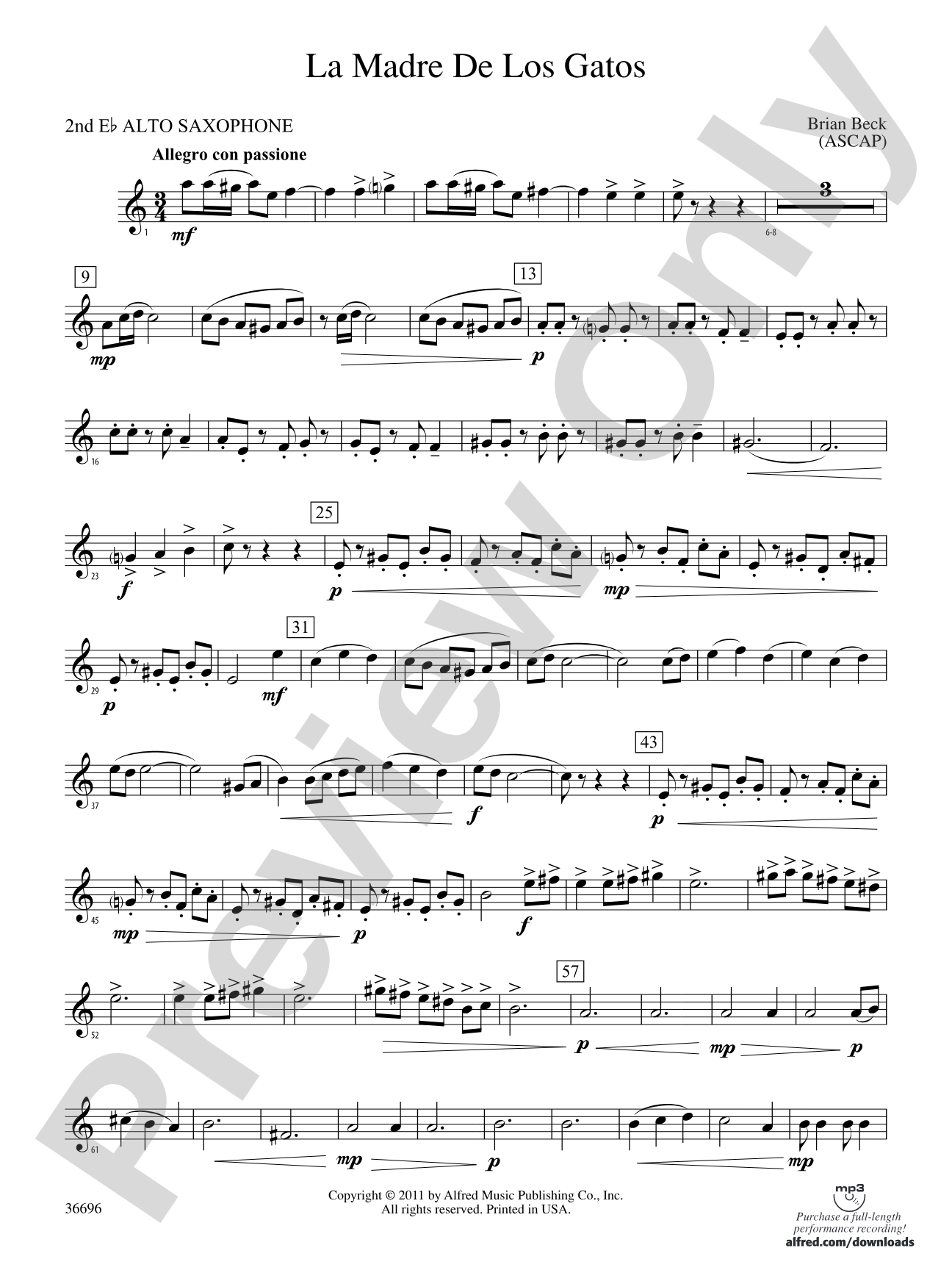 La Madre de los Gatos: 2nd E-flat Alto Saxophone