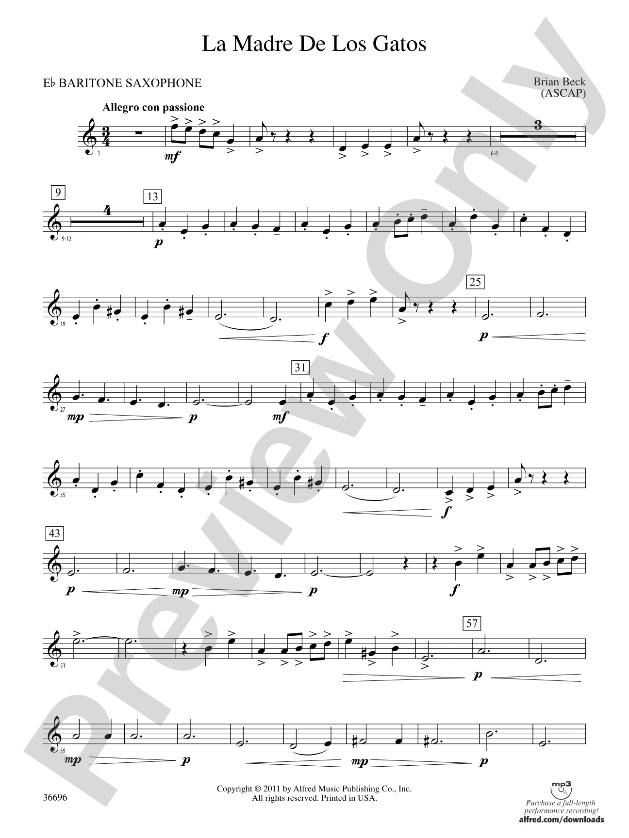 La Madre de los Gatos: E-flat Baritone Saxophone