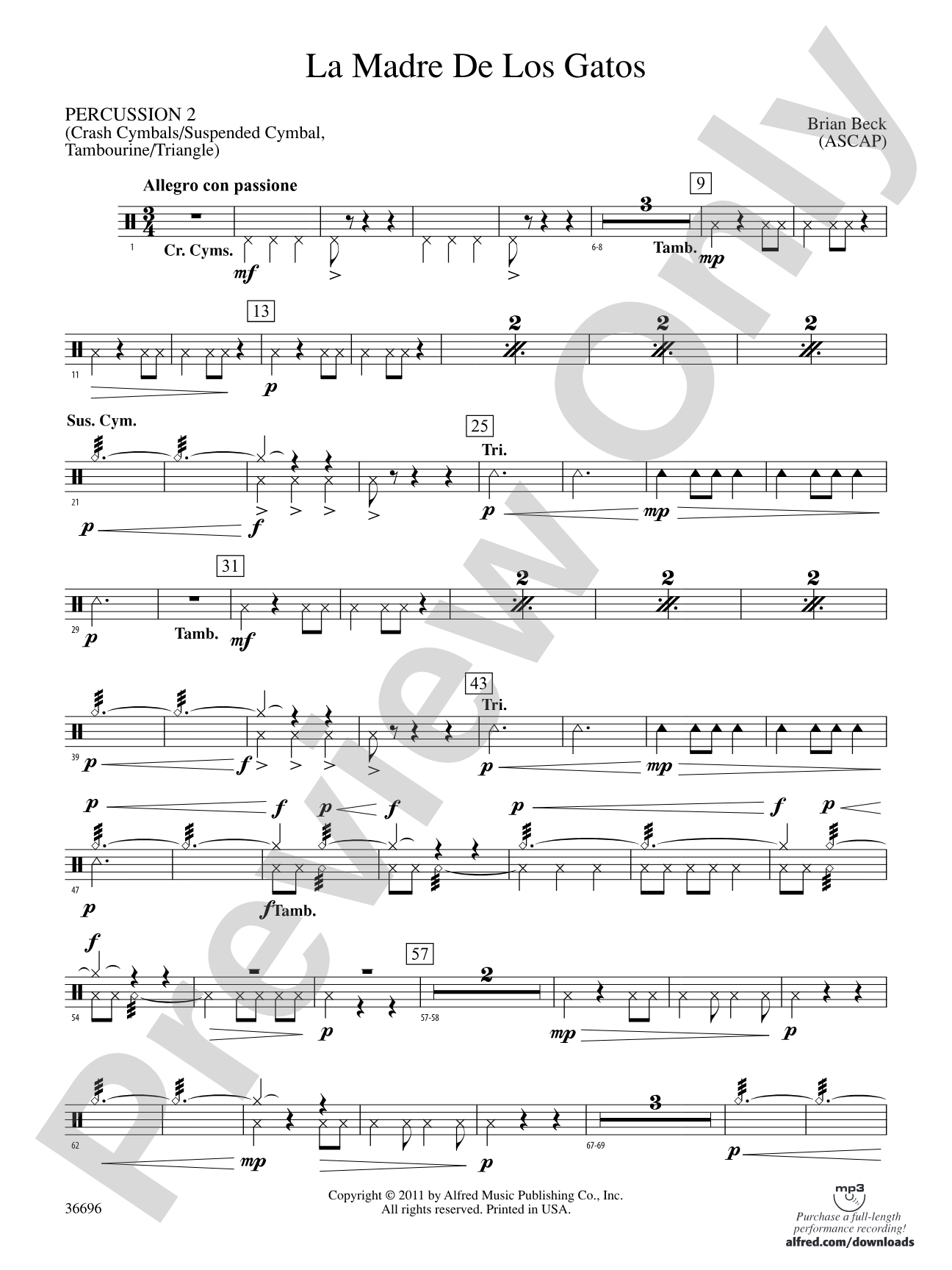 La Madre de los Gatos: 2nd Percussion