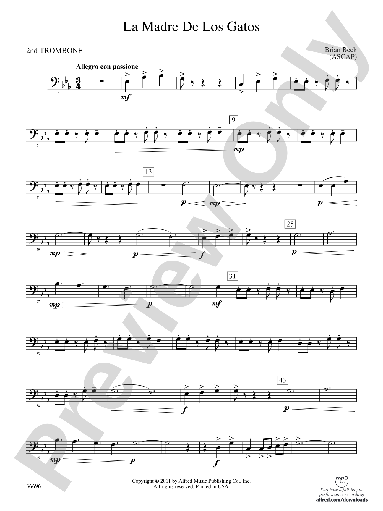 La Madre de los Gatos: 2nd Trombone