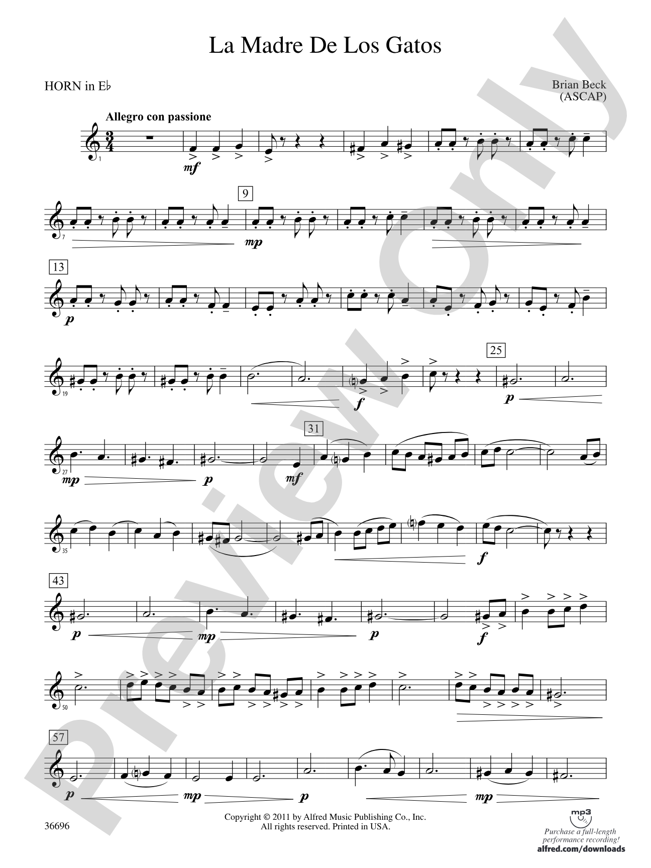 La Madre de los Gatos: (wp) 1st Horn in E-flat