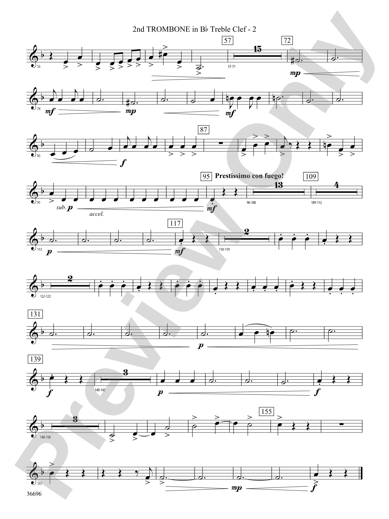 La Madre de los Gatos: (wp) 2nd B-flat Trombone T.C.