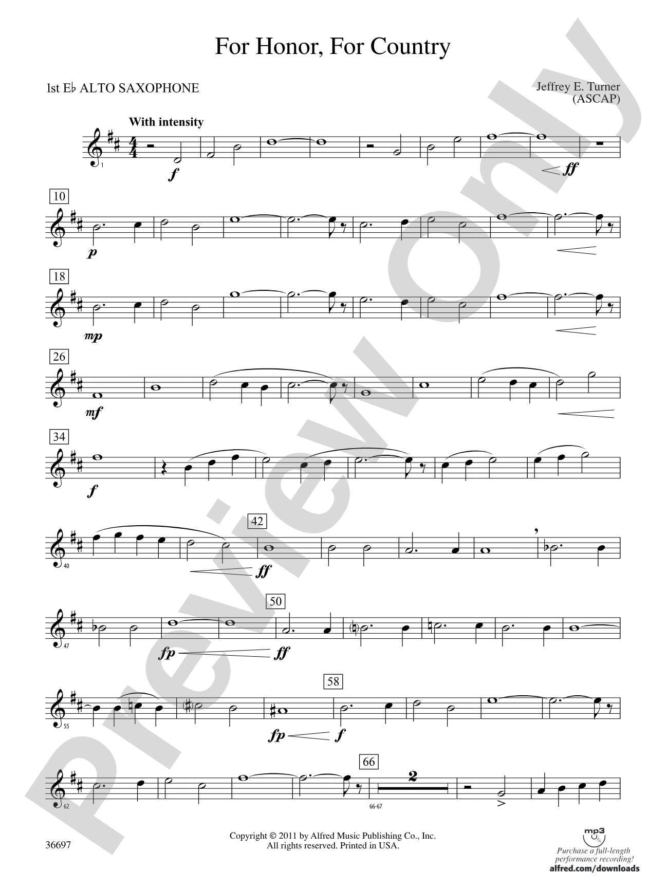 For Honor, For Country: E-flat Alto Saxophone