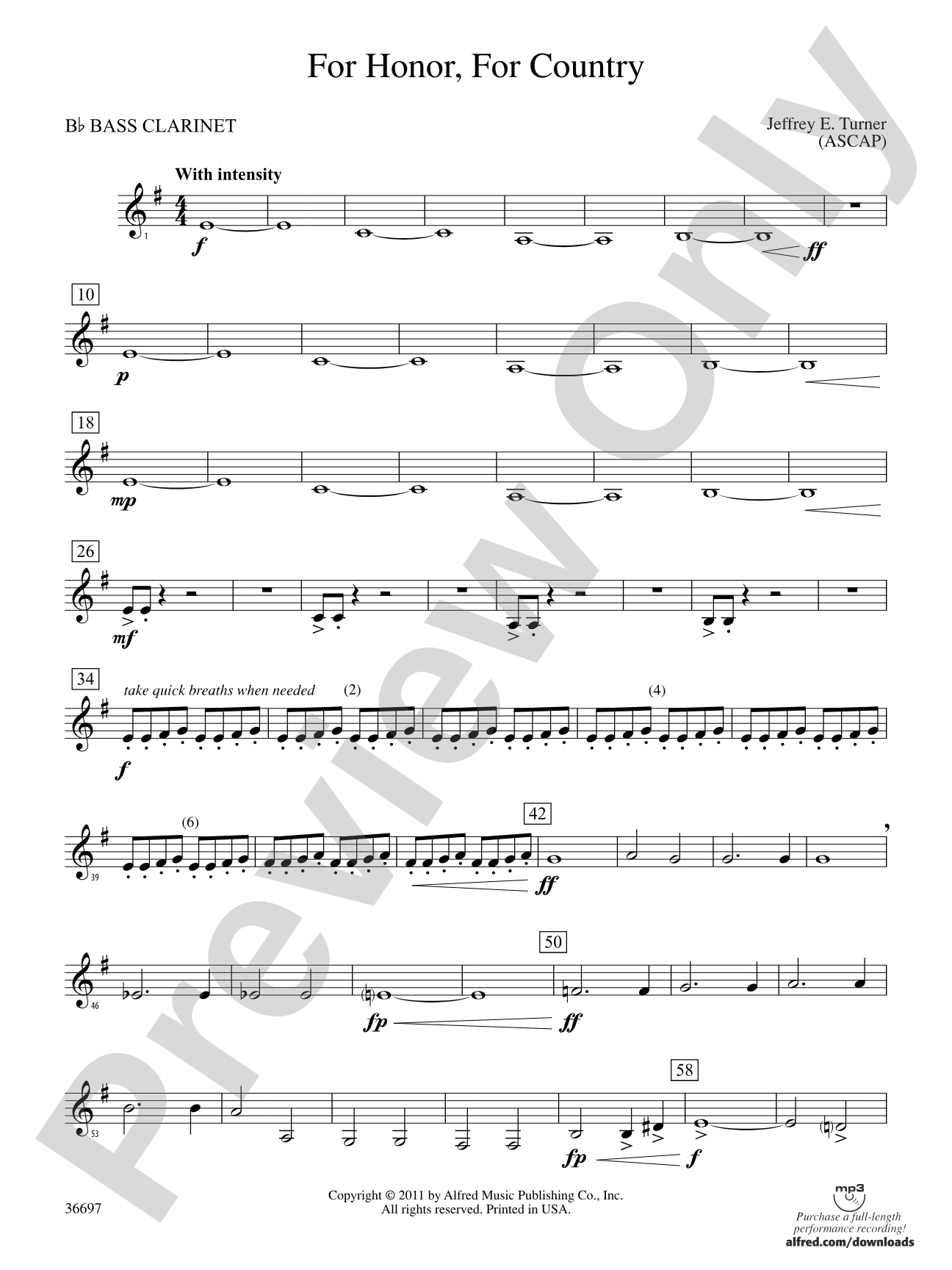 For Honor, For Country: B-flat Bass Clarinet