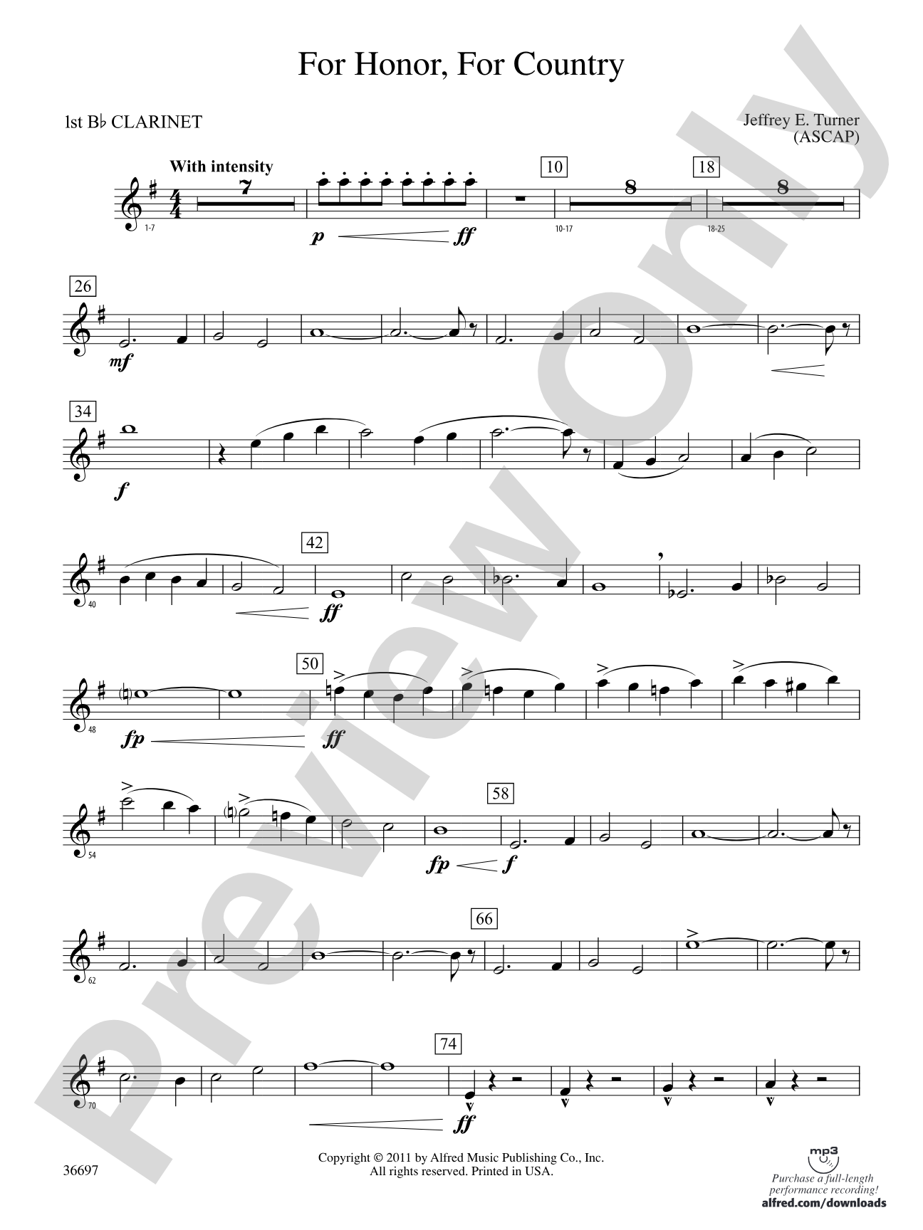 For Honor, For Country: 1st B-flat Clarinet