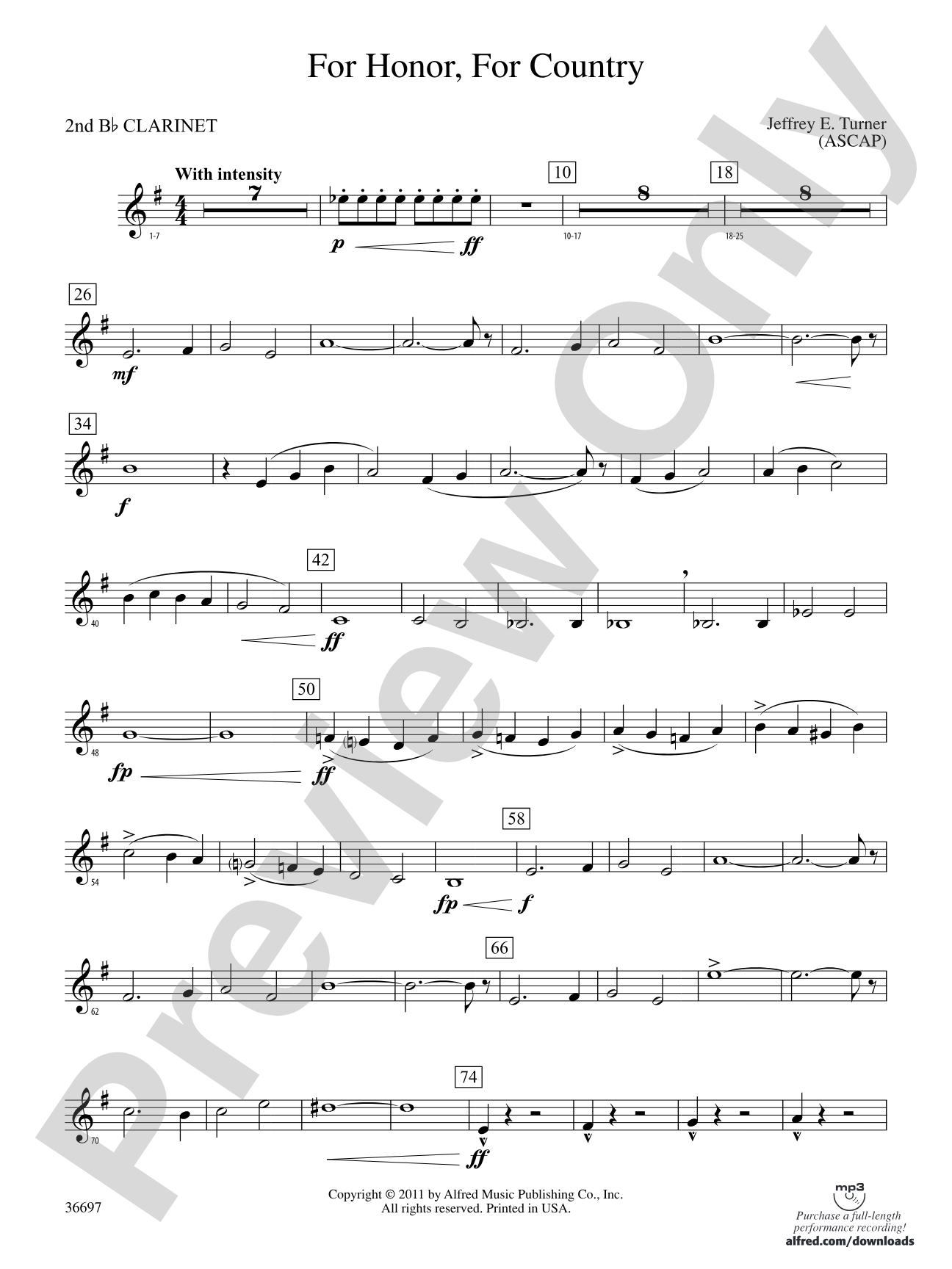 For Honor, For Country: 2nd B-flat Clarinet